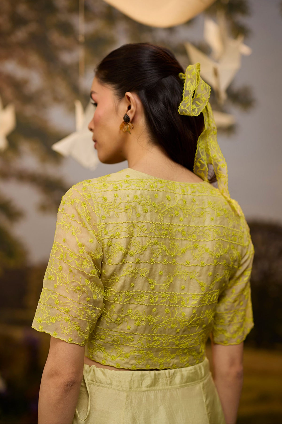 Woodland Stories Embroidered Yellow Blouse