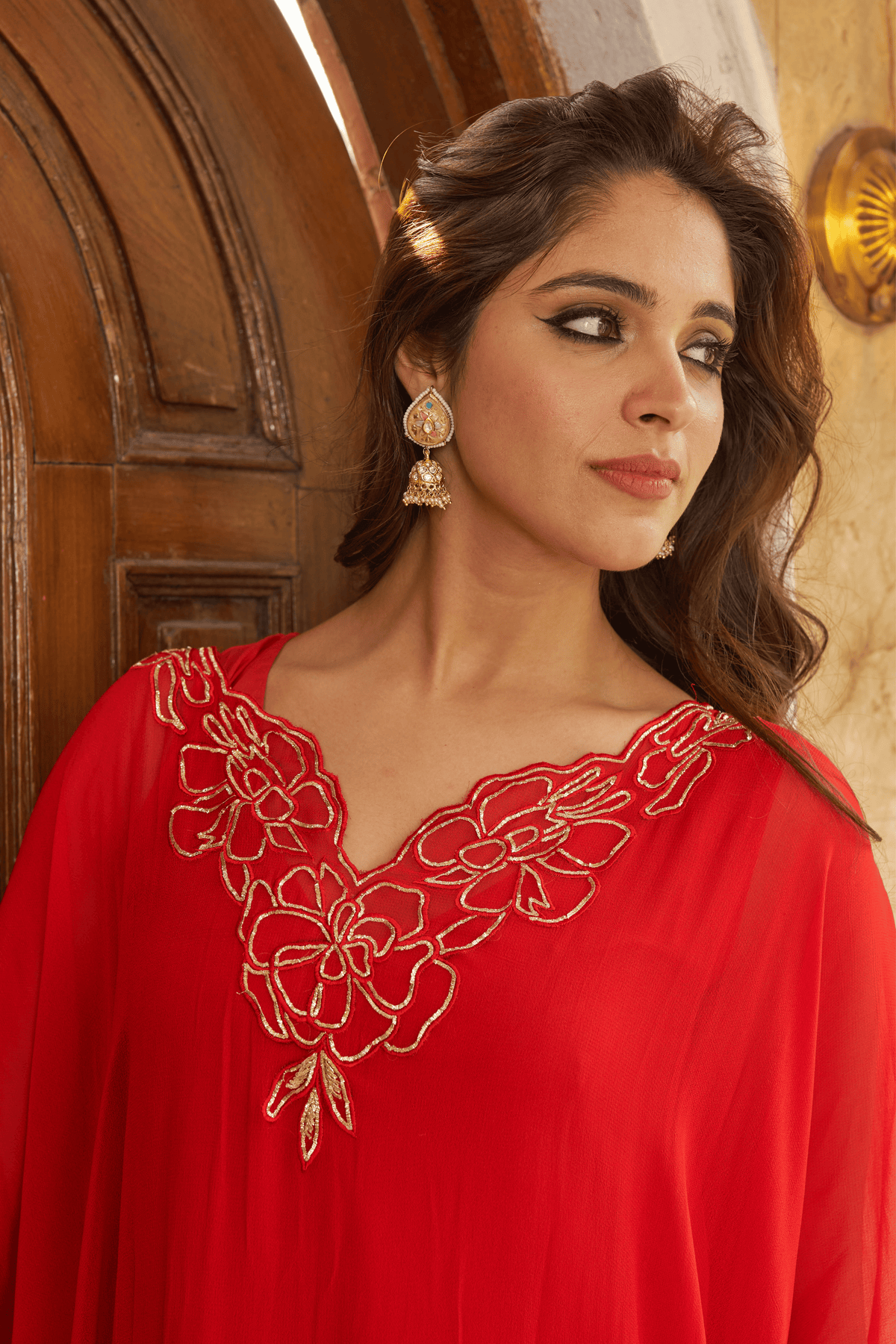 Ruya Burnt Orange Kaftan Set