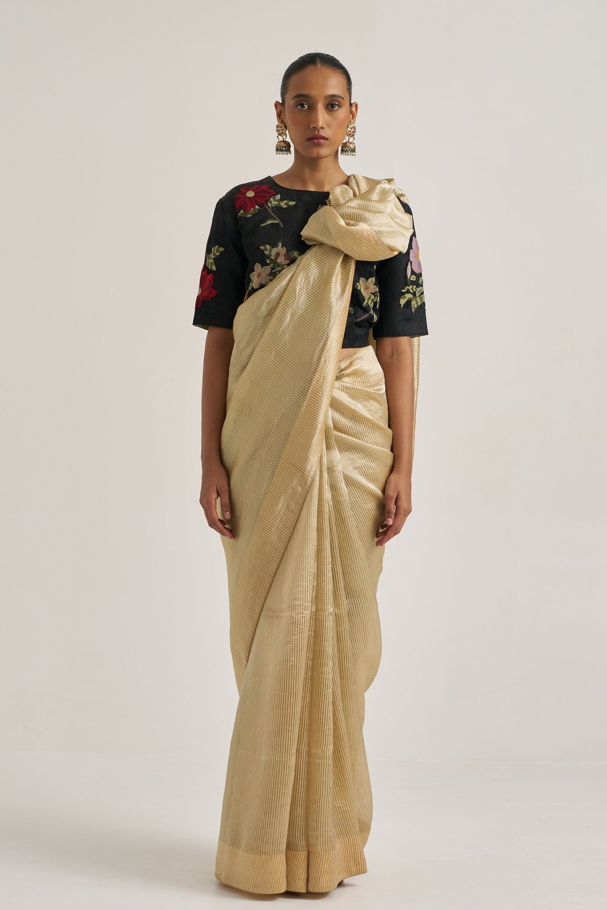 Bhavya Beige Saree