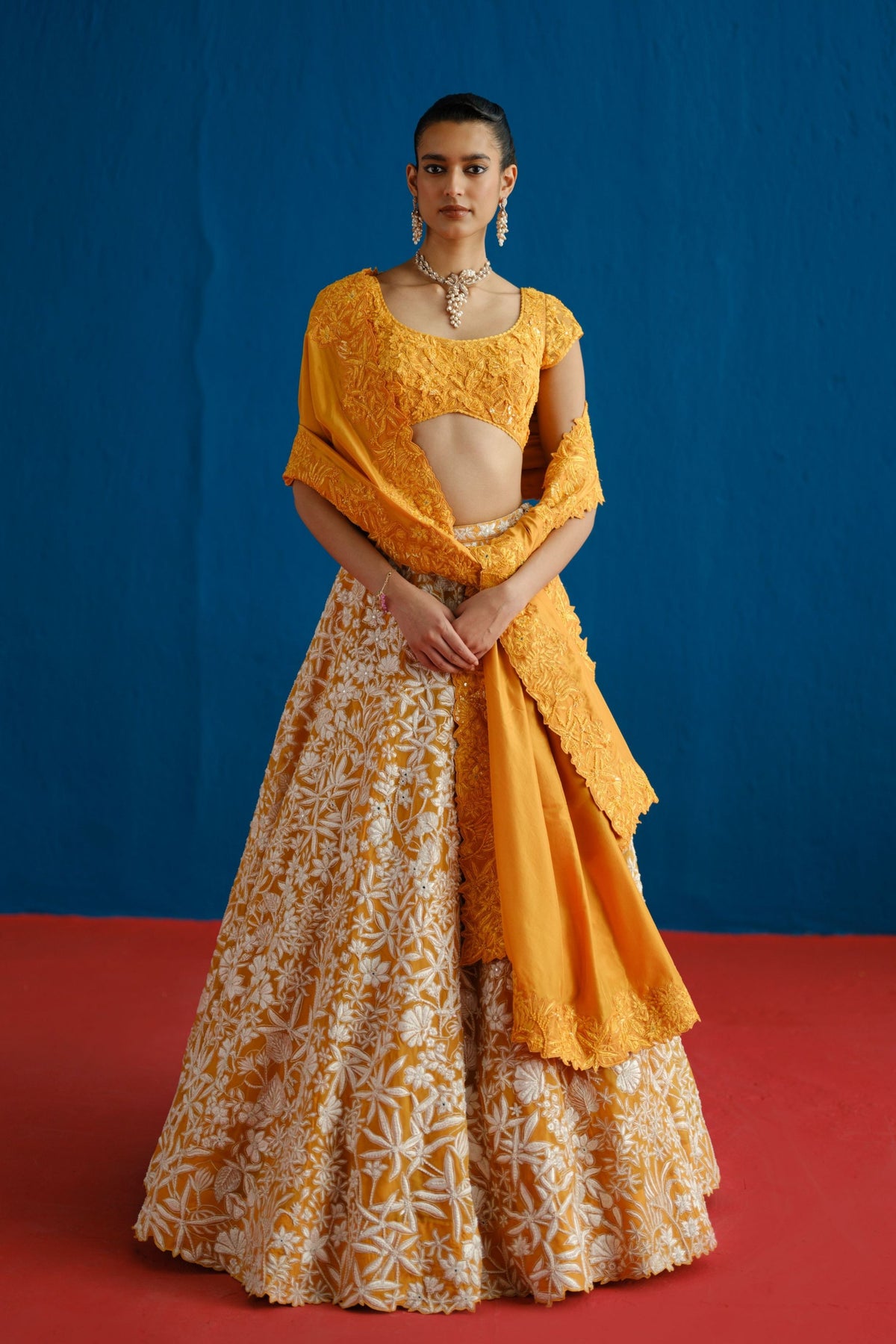 Tangerine Celia Lehenga Set