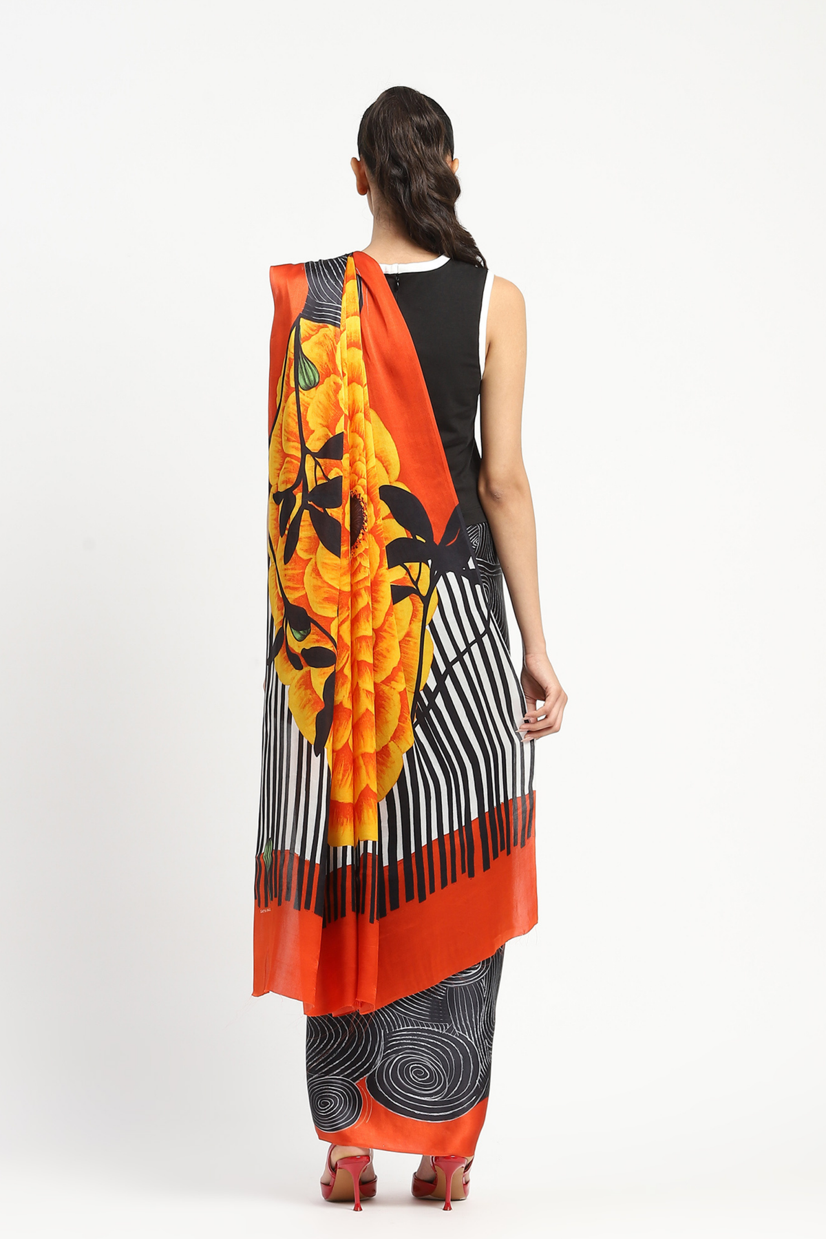Radial Heat Printed Saree