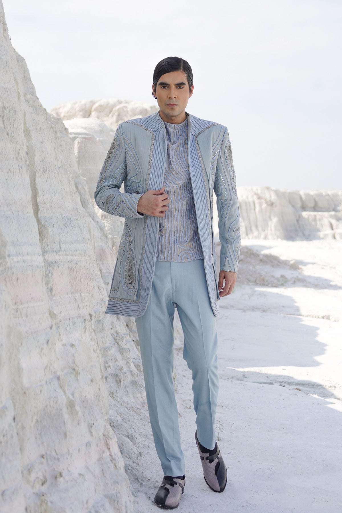 Powder Blue Jacket Set