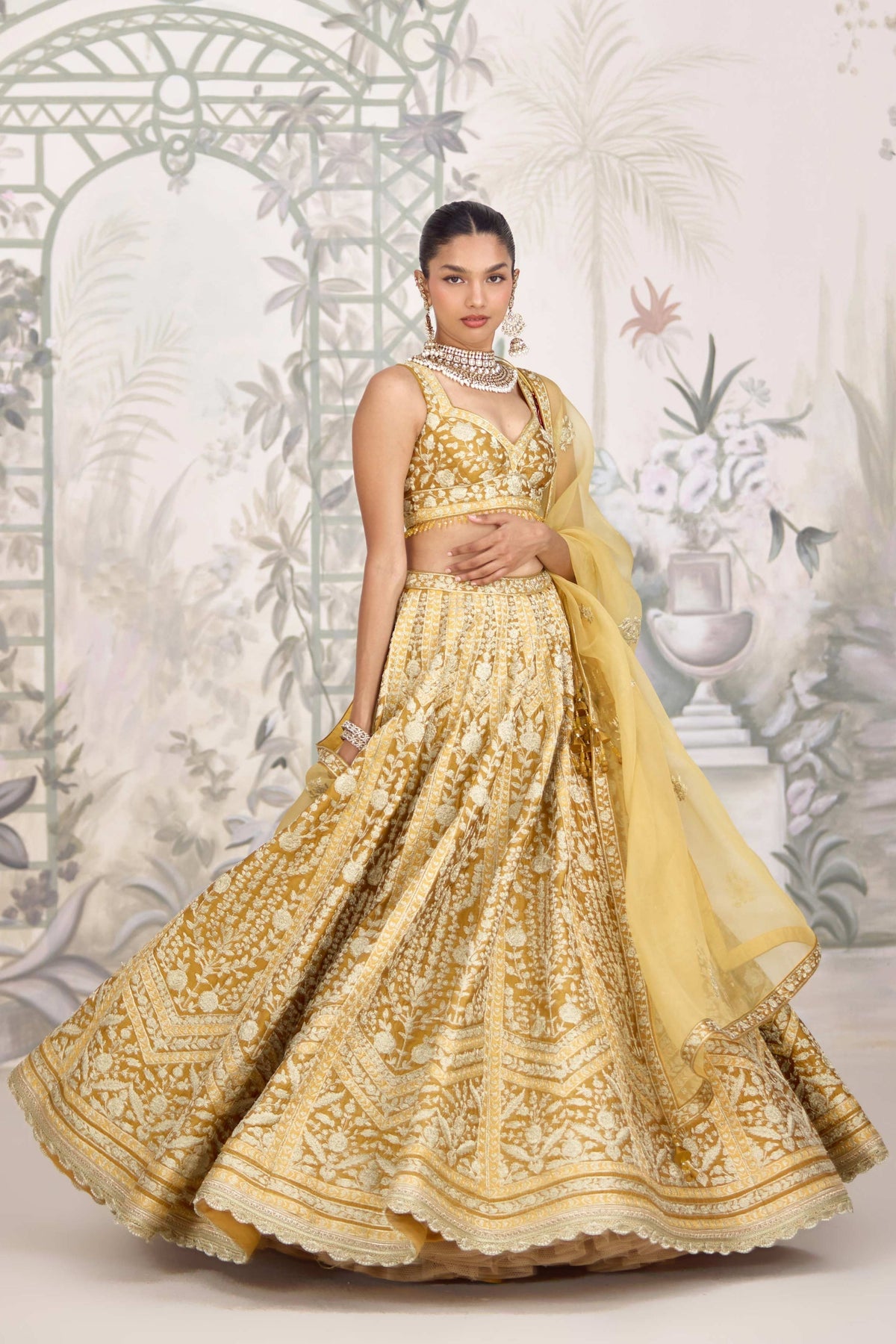 Yellow Mustard Lehenga Set