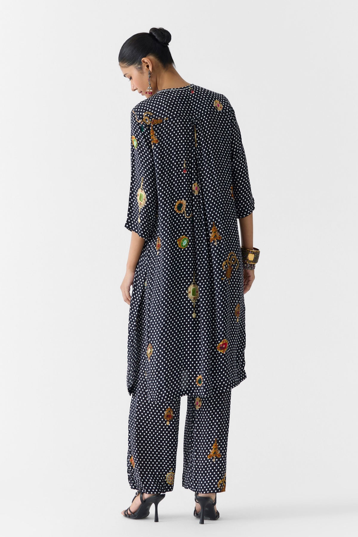 Onyx Polka Dot Kurta Set