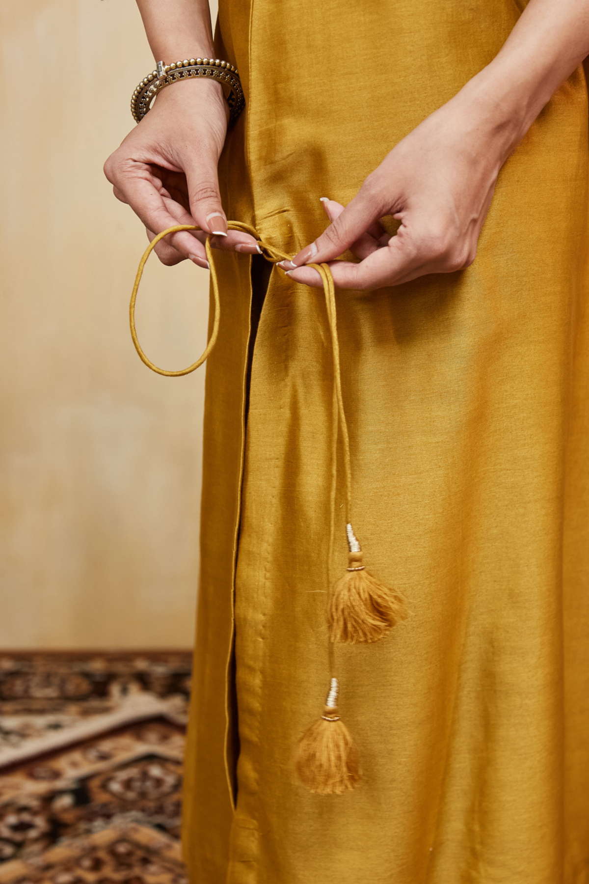Mustard Hand Nora Kurta Set