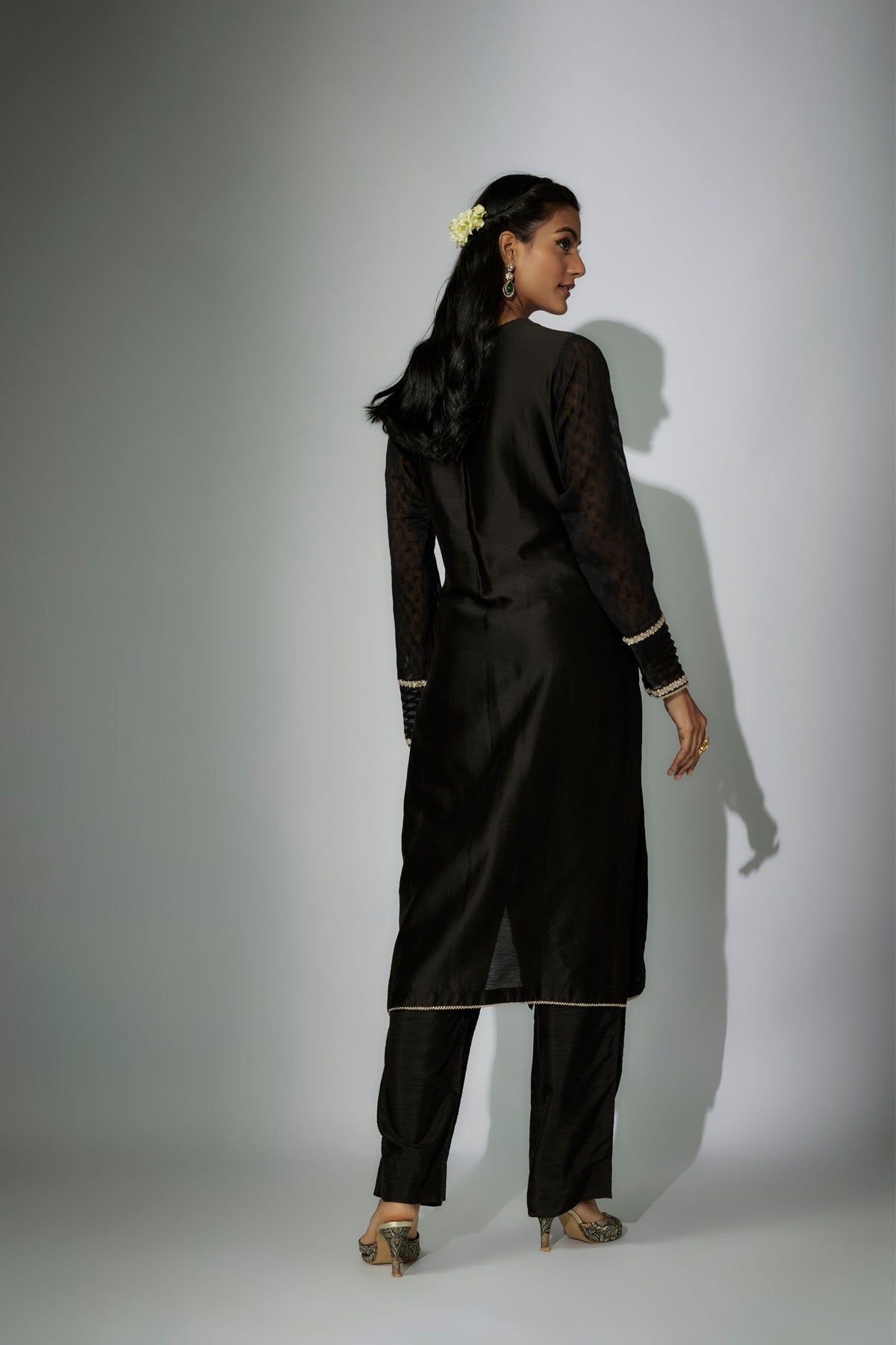Black Embroidered Kurta Set