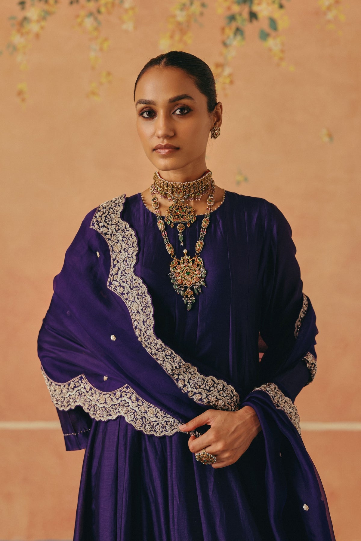 Purple Jhoom Anarkali Set