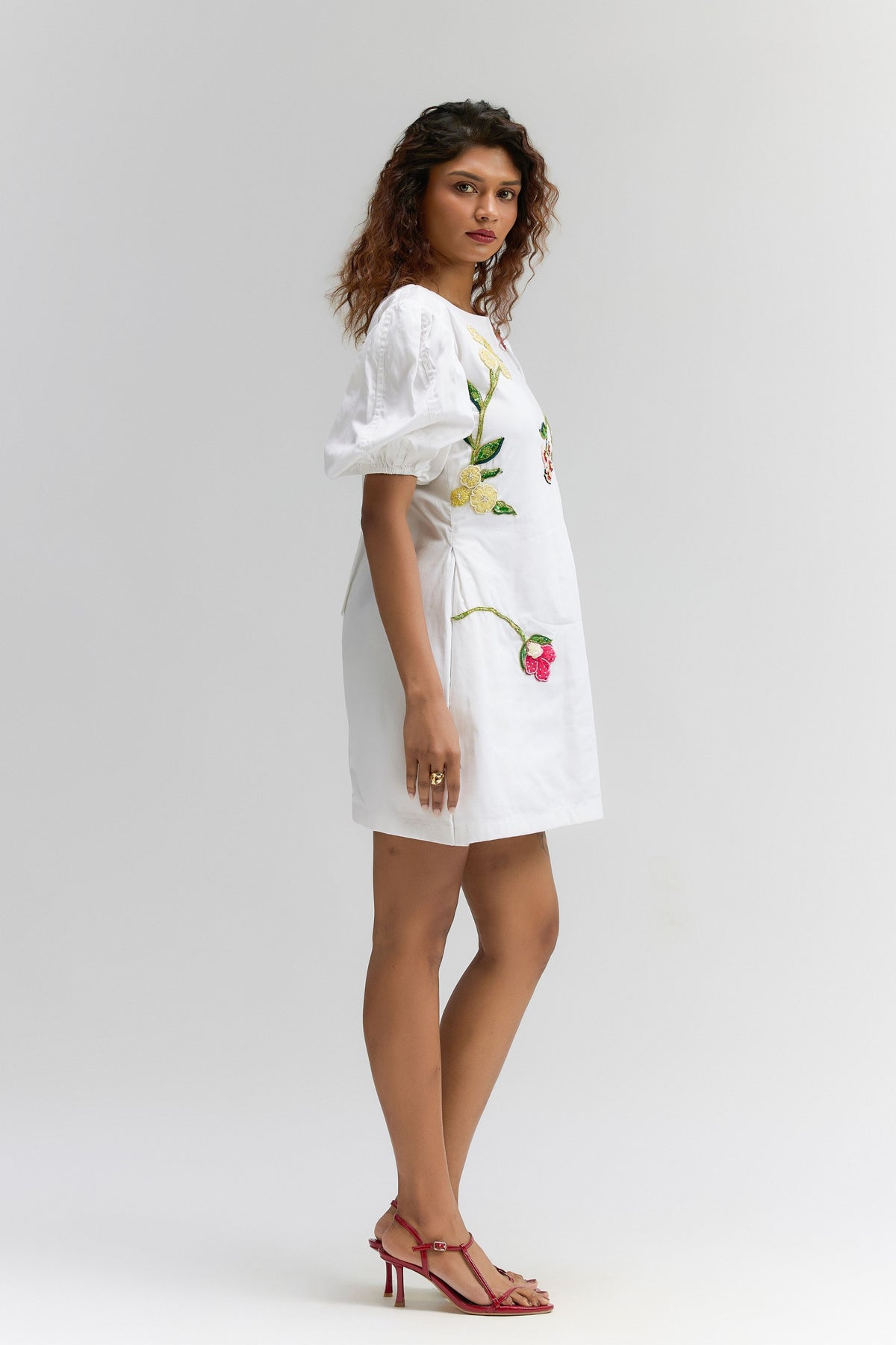 White Roma Cotton Short Dress
