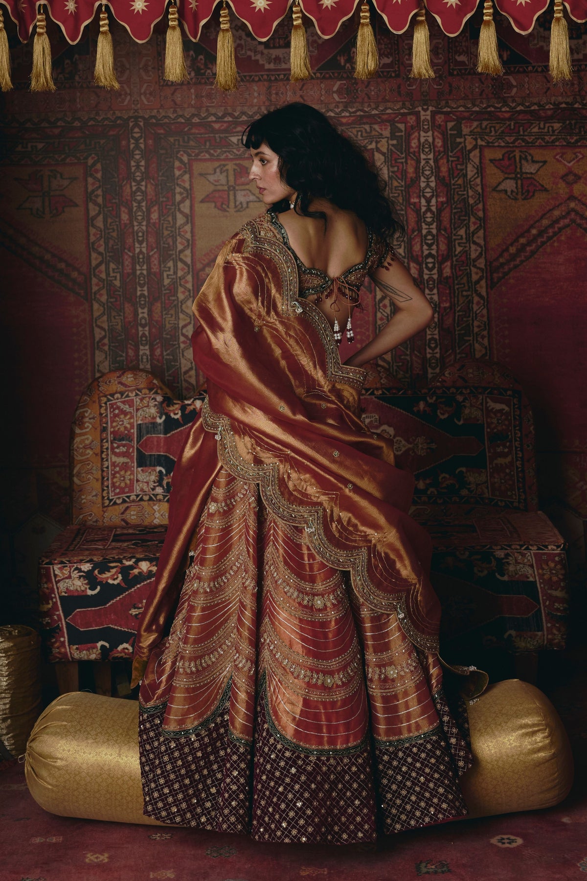 Rust Orange Lehenga Set