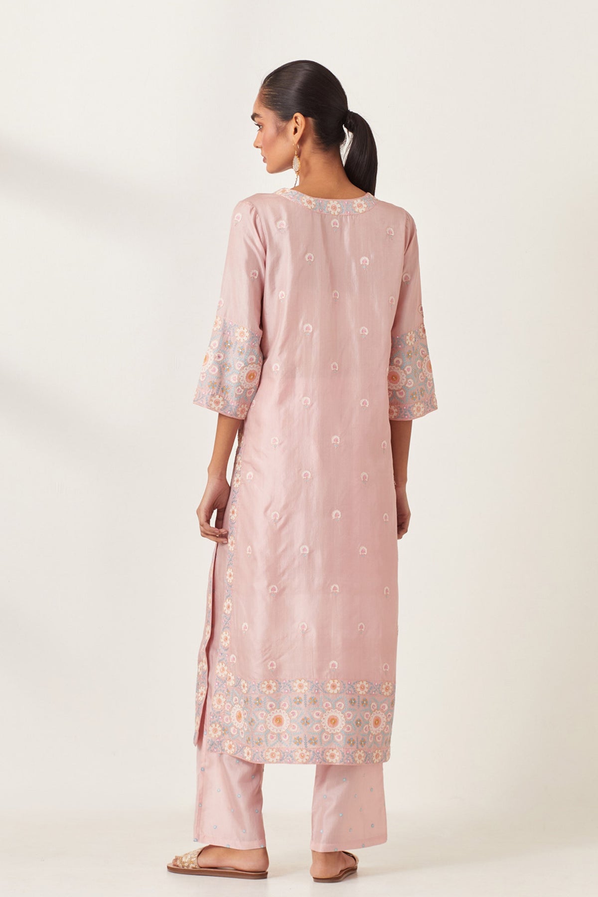 Pink Silk Kurta Set