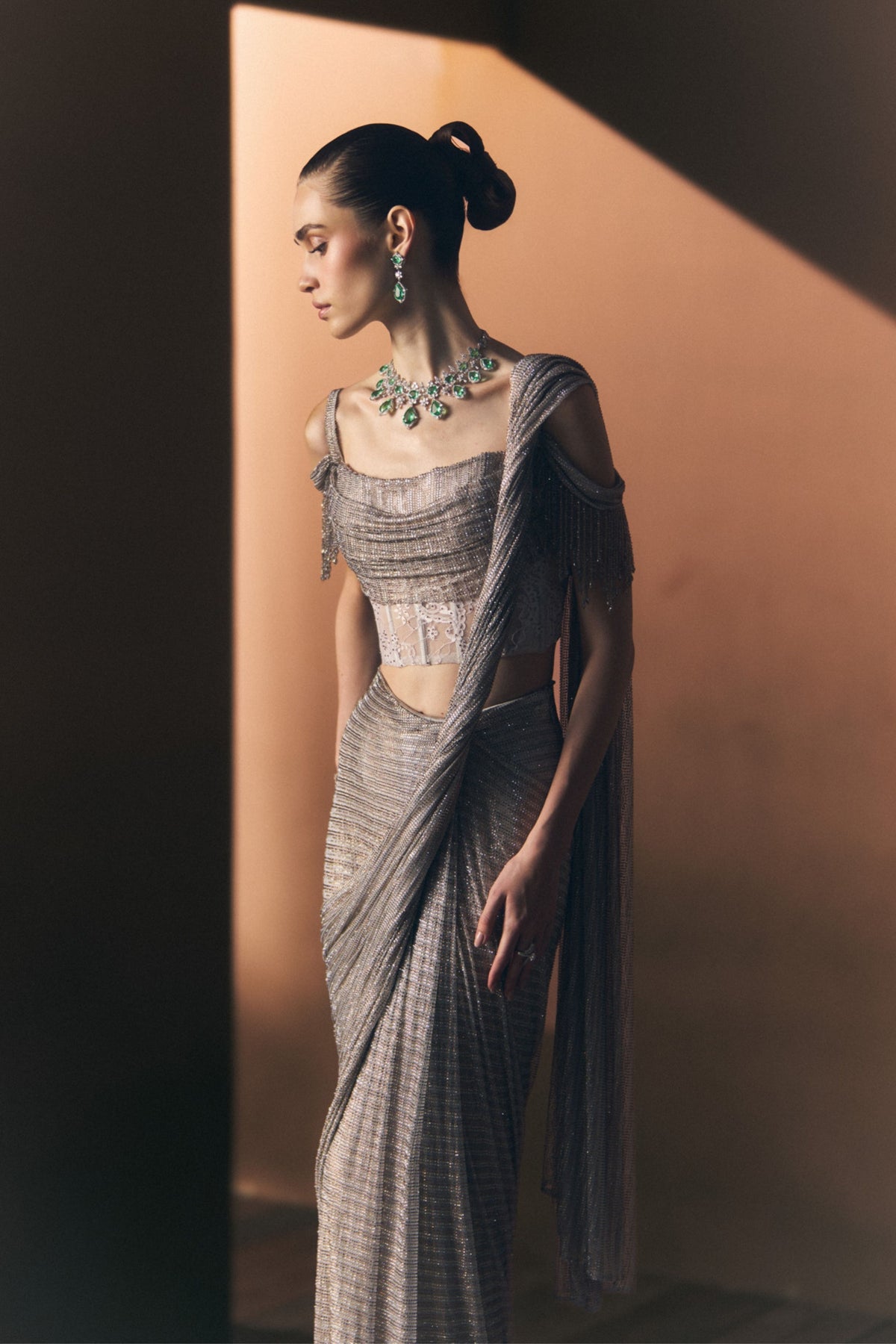 Mist Drape Saree Set