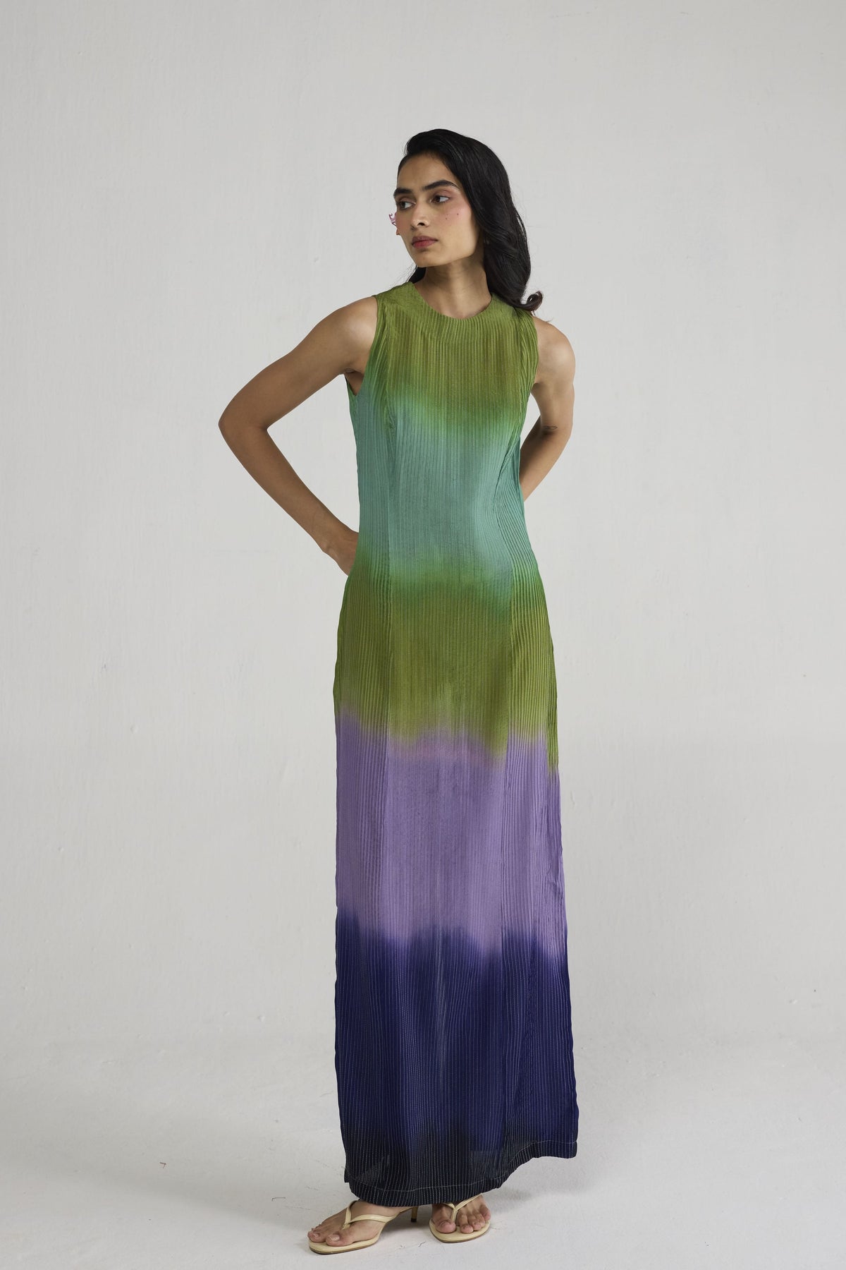 Hana Pintucks Crepe Dress