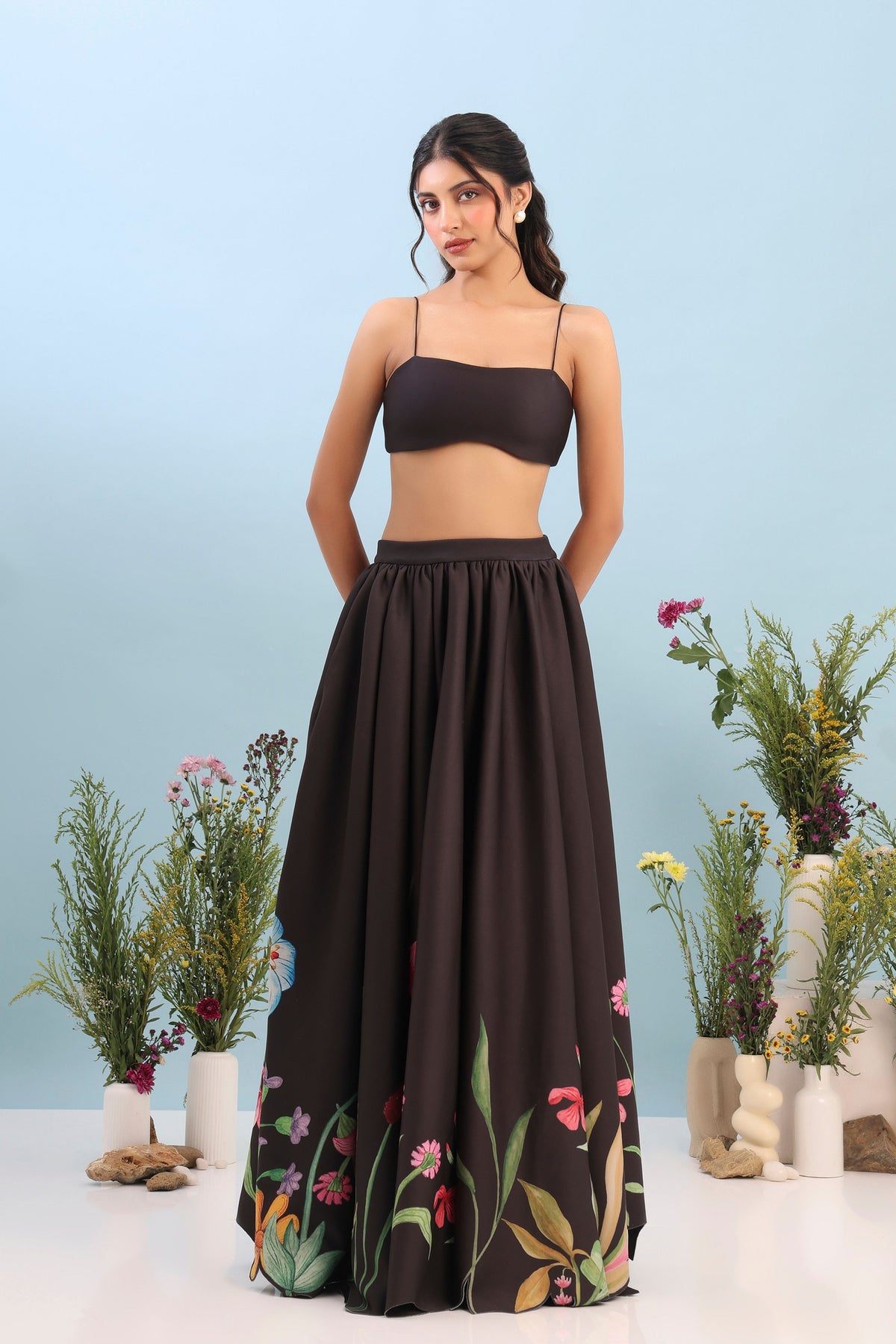 Printed Skirt Tube Top Set