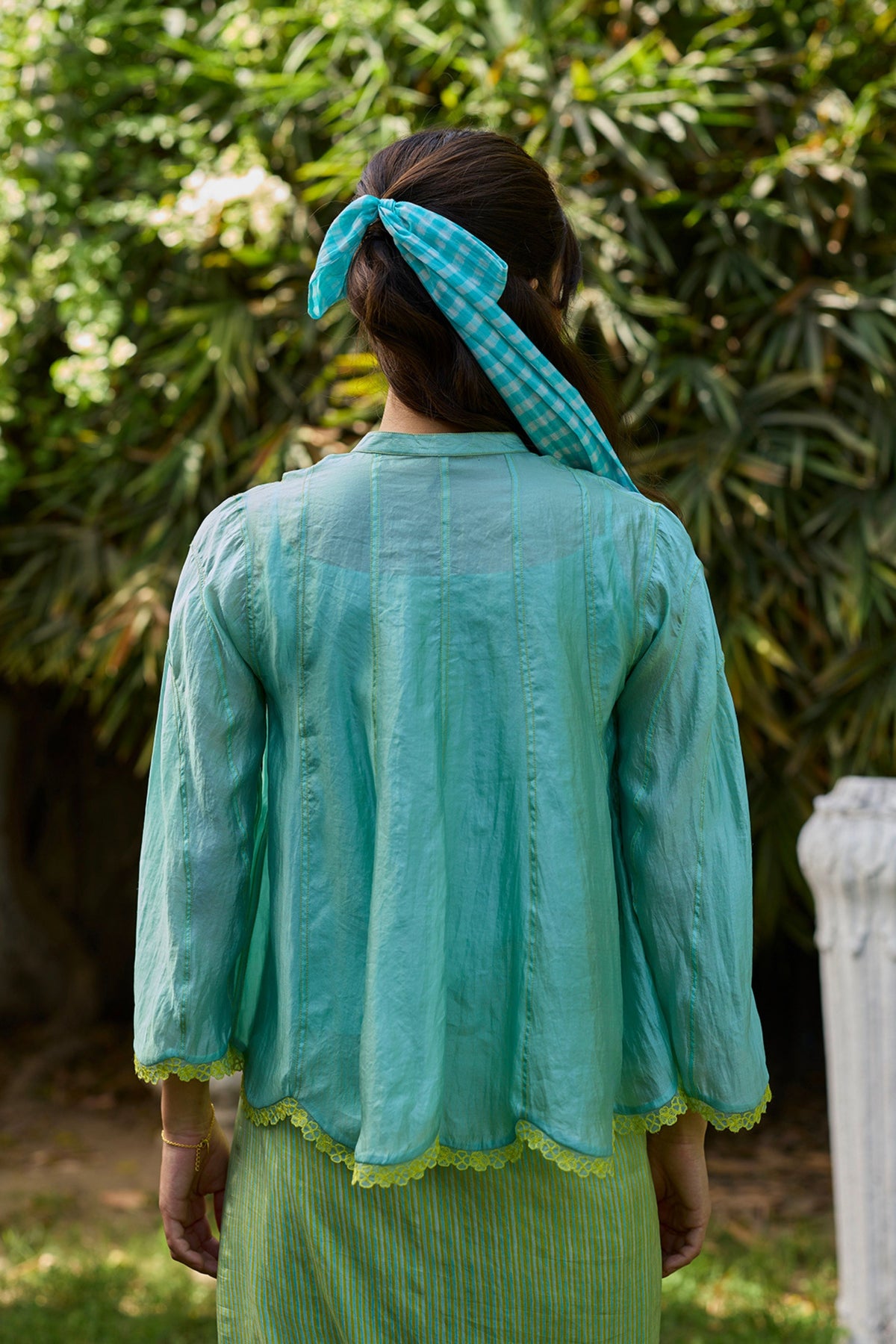 Drifting Clouds Blue Embroidered Blouse