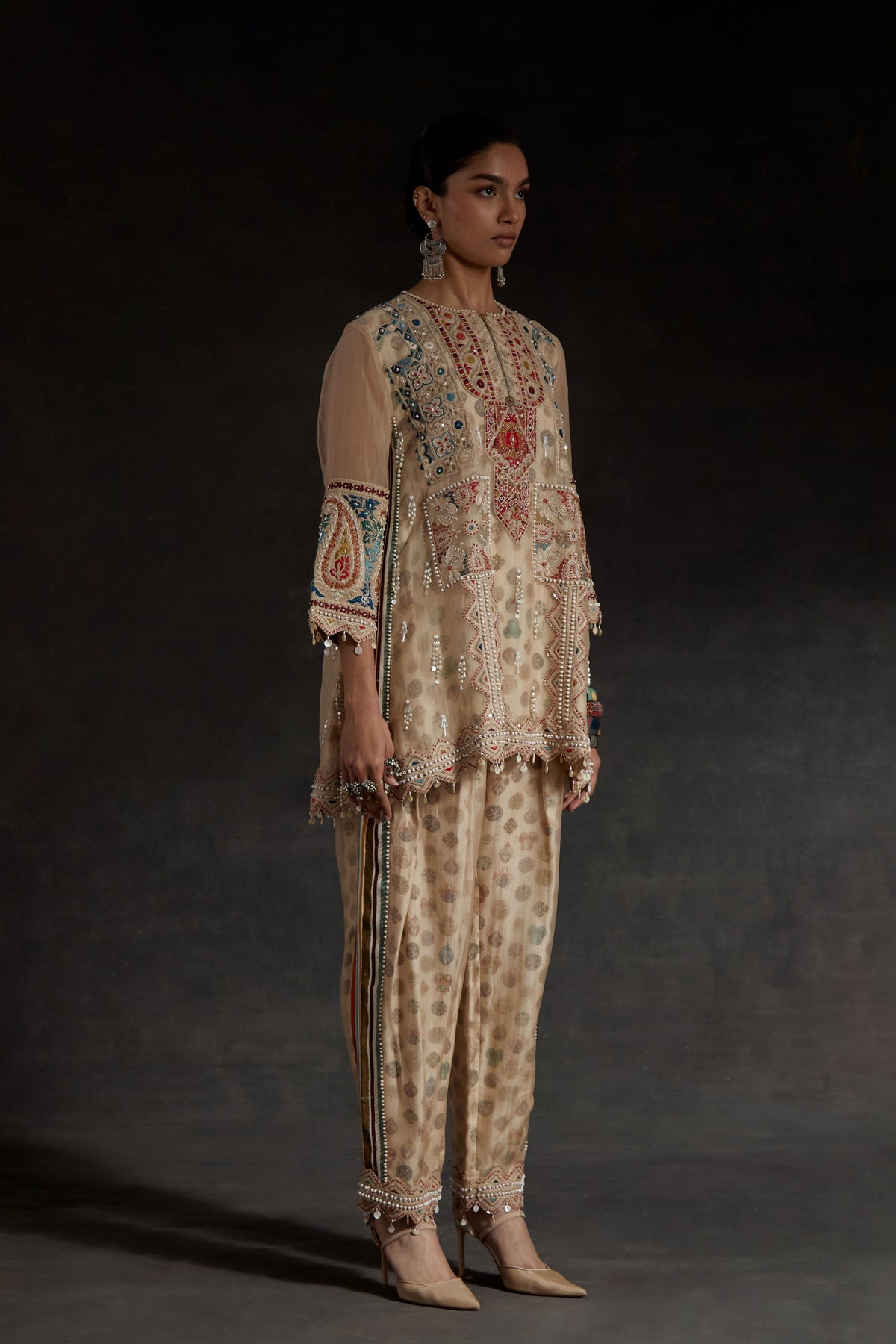 Mitra Silk Short Kurta Set