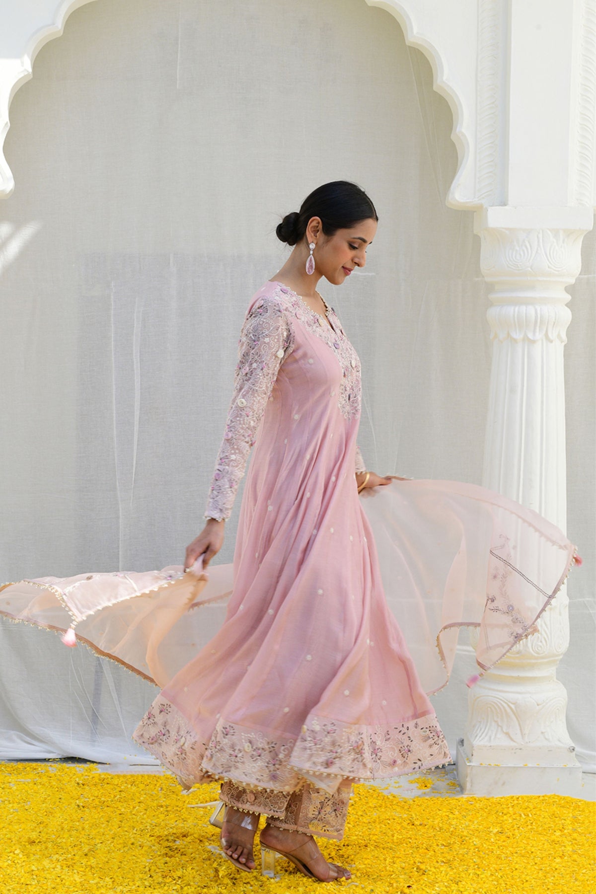 Pink Reef Anarkali set