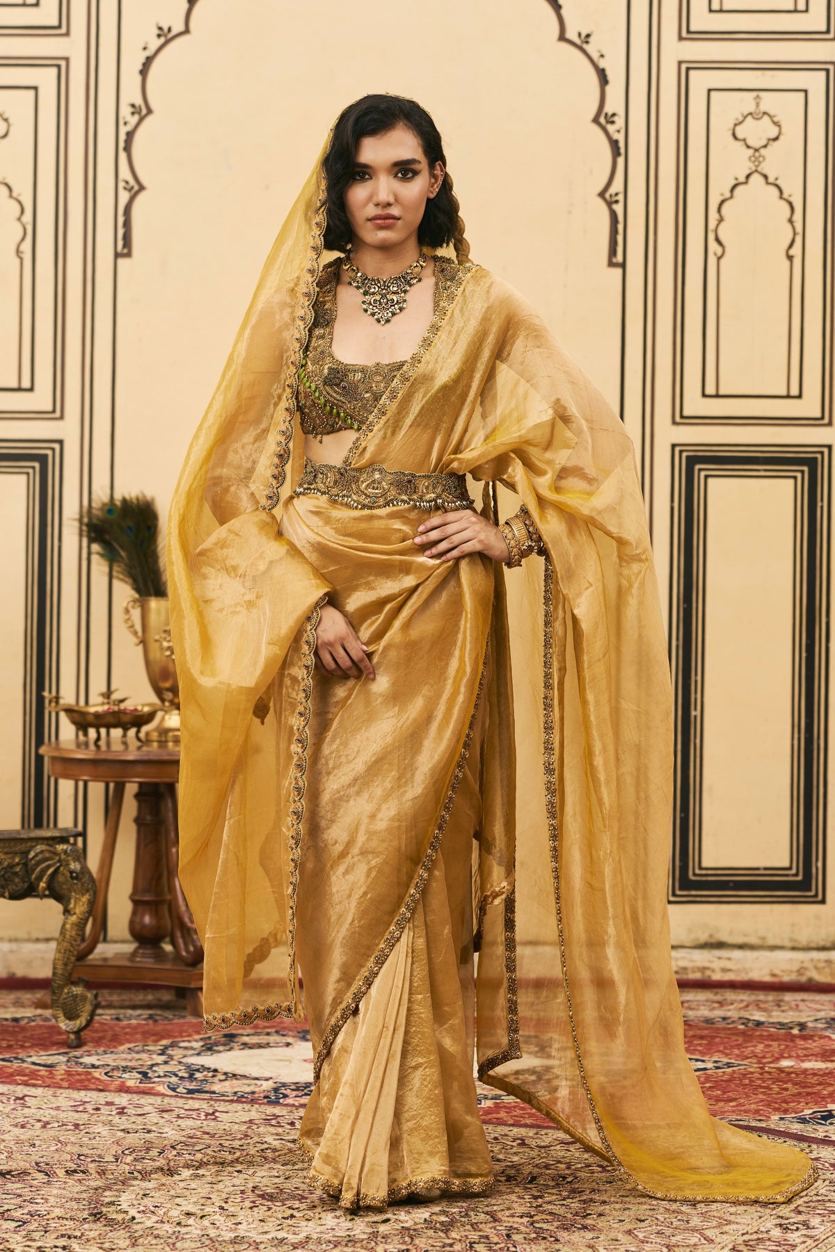 Haridra Jadaau Saree Set