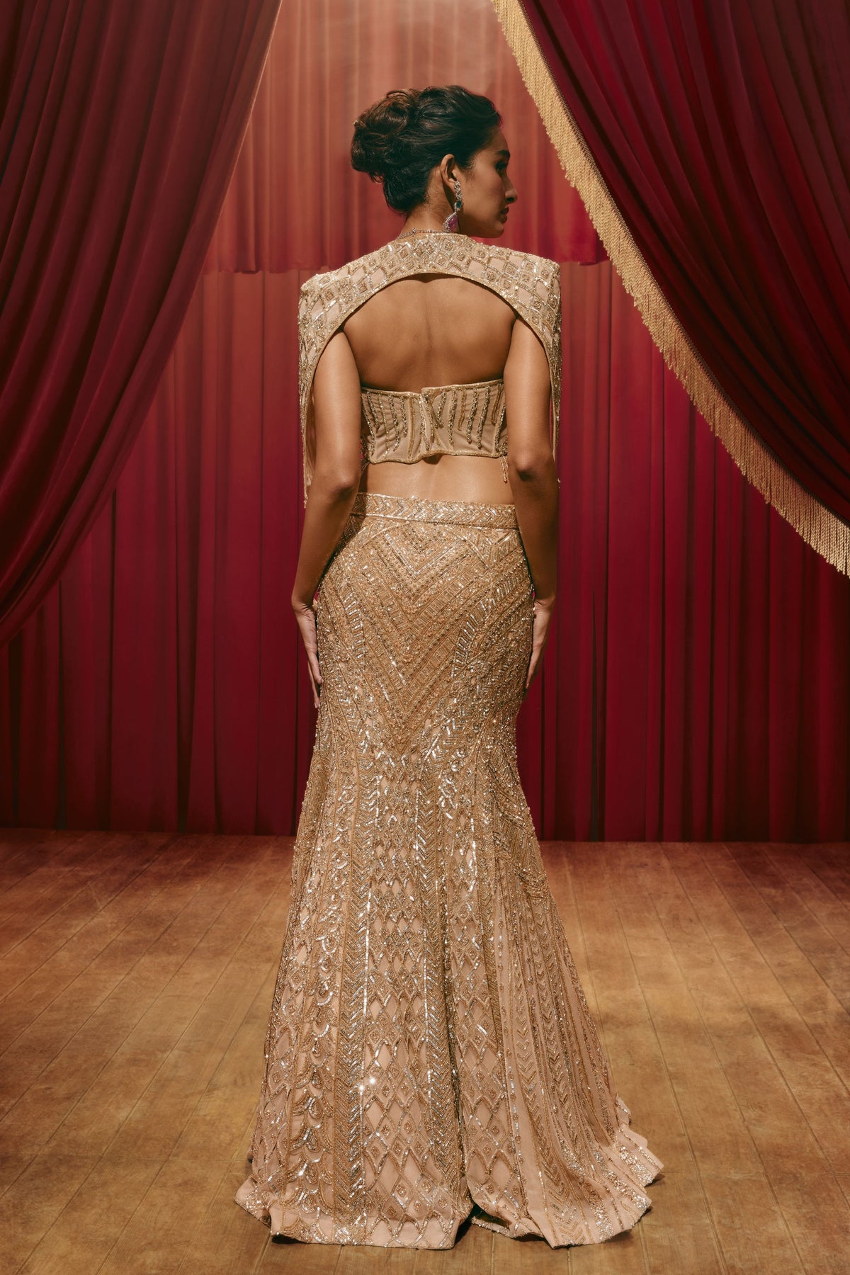 Audrey Gold Cape Set