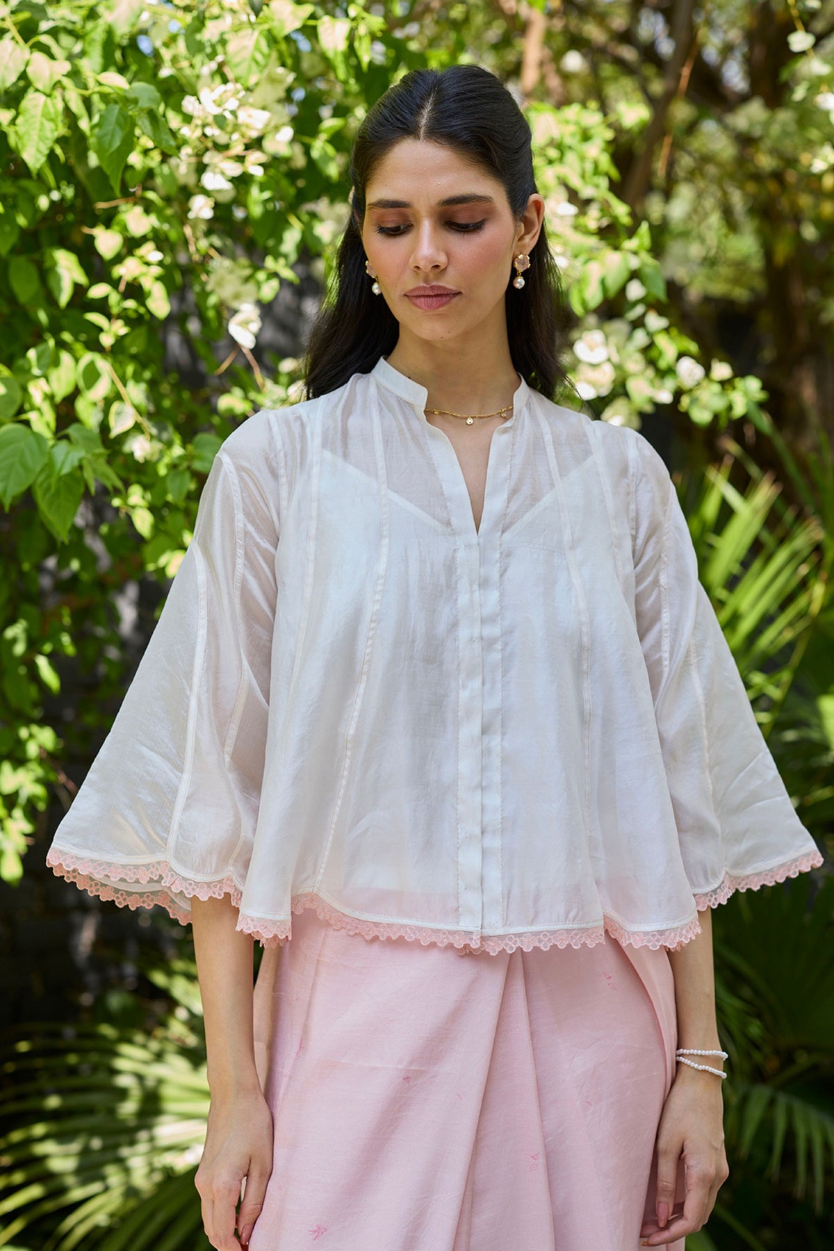 Drifting Clouds Ivory Embroidered Blouse
