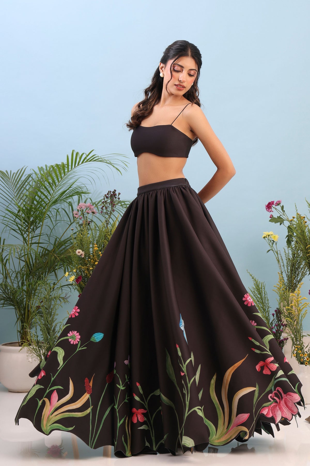 Printed Skirt Tube Top Set