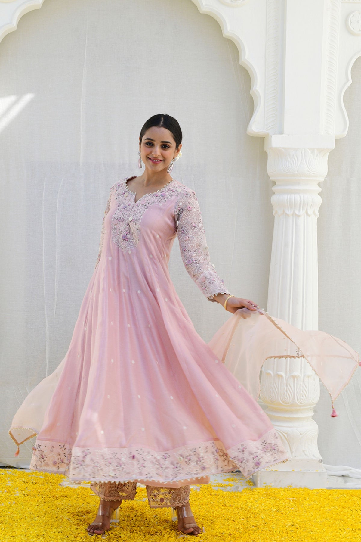 Pink Reef Anarkali set