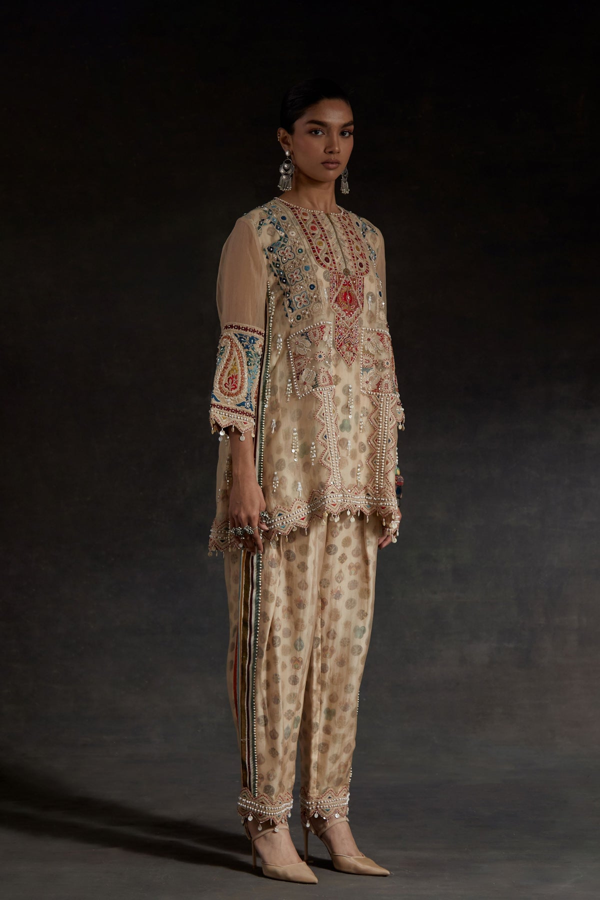 Mitra Silk Short Kurta Set