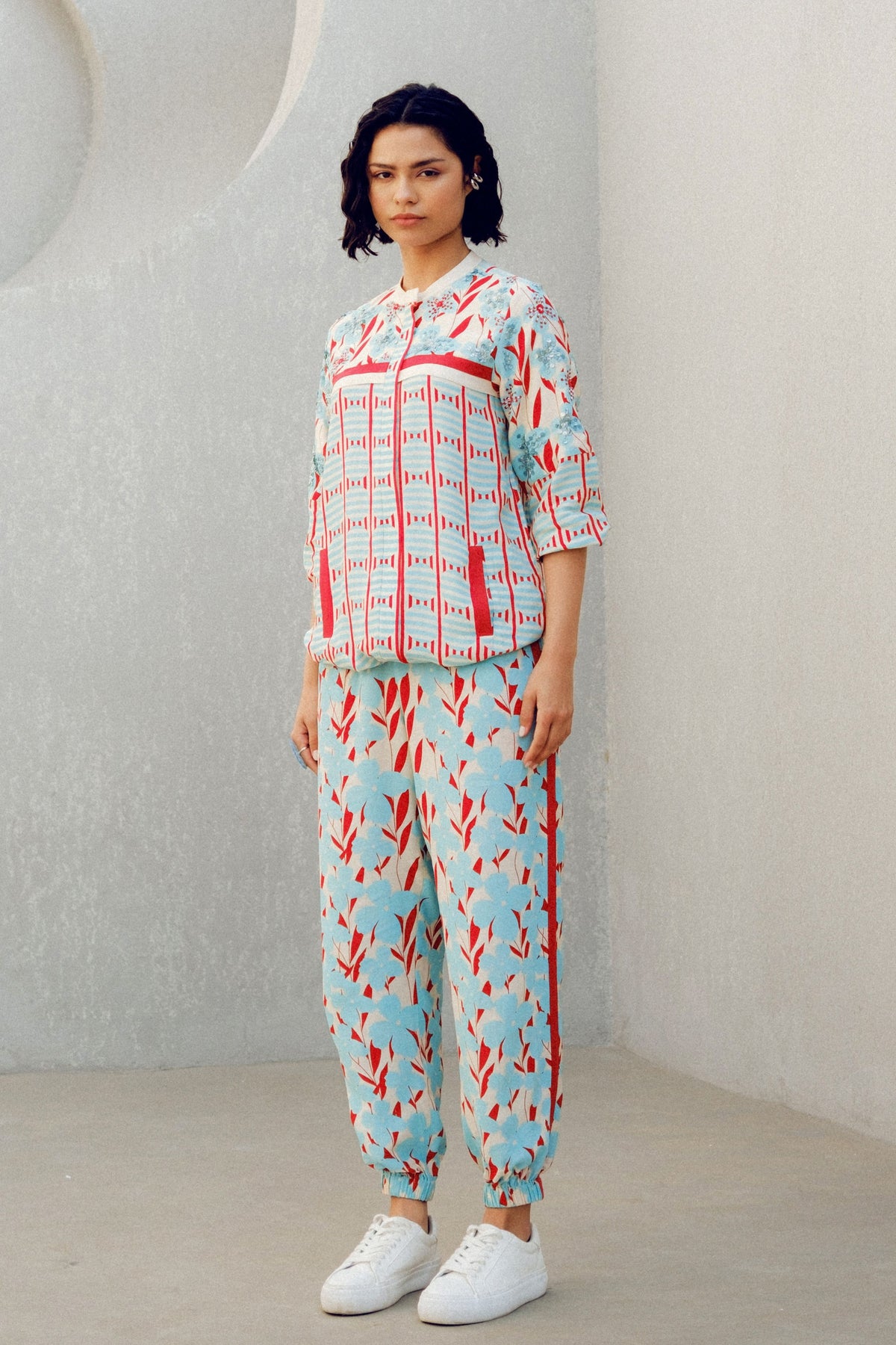 White Print Play Track Suit