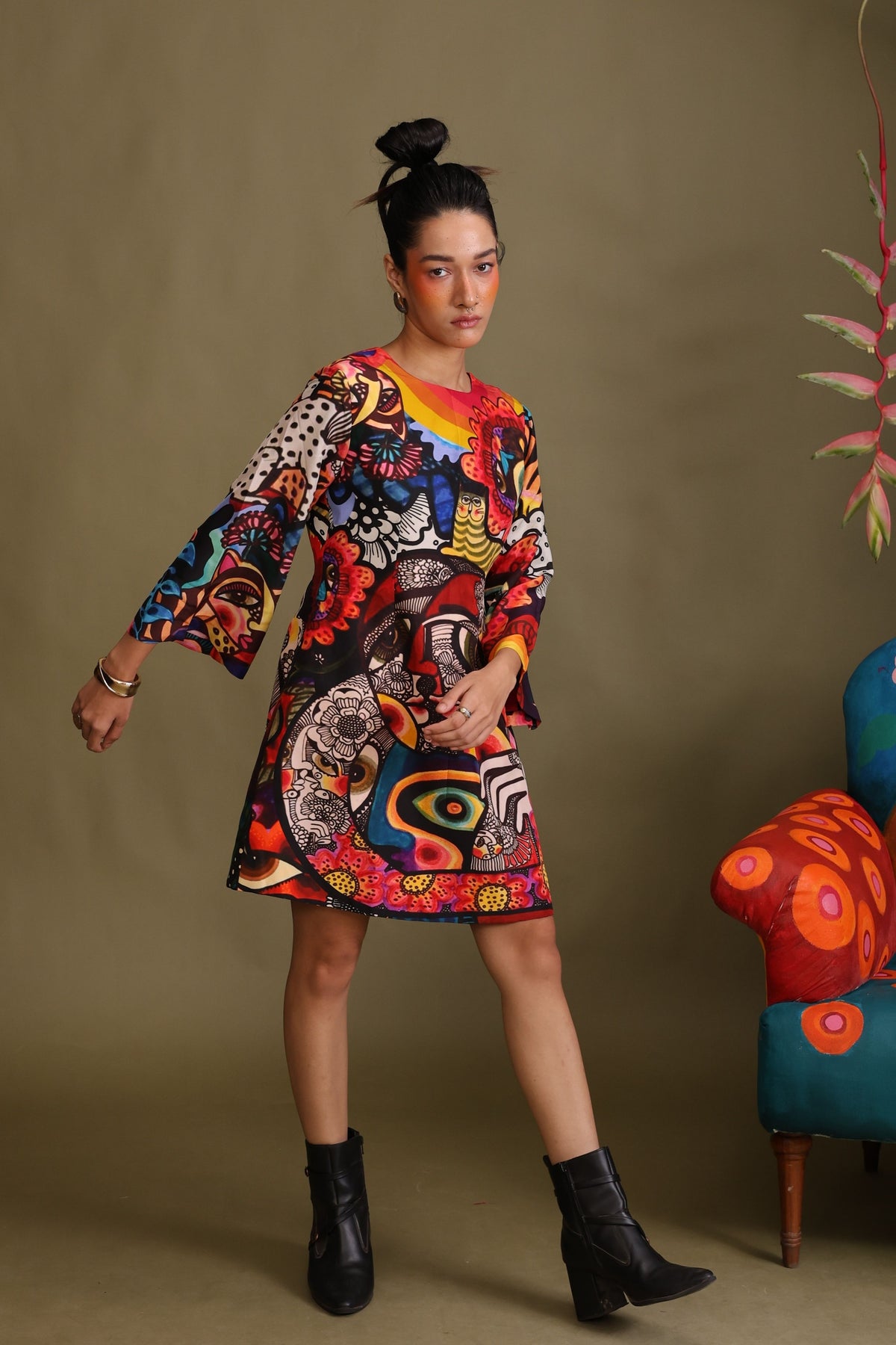 Moshpit Printed A-Line Dress