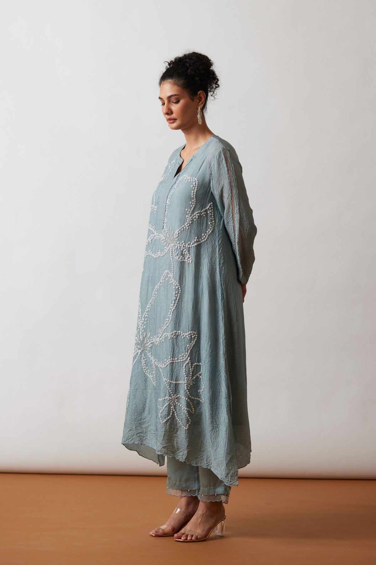 Cloud Blue Floral Kurta Set