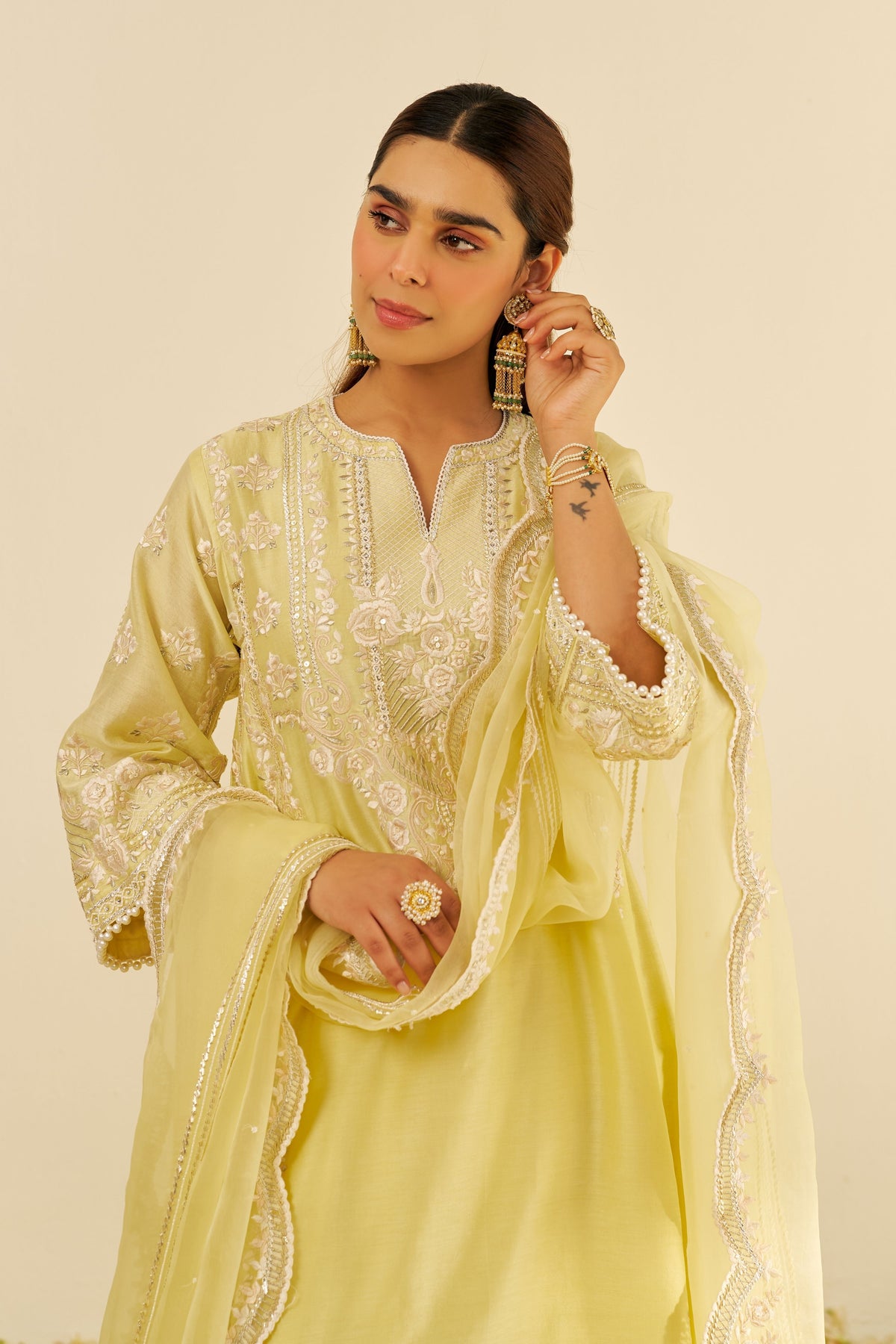 Maziya Lemon Kurta Set