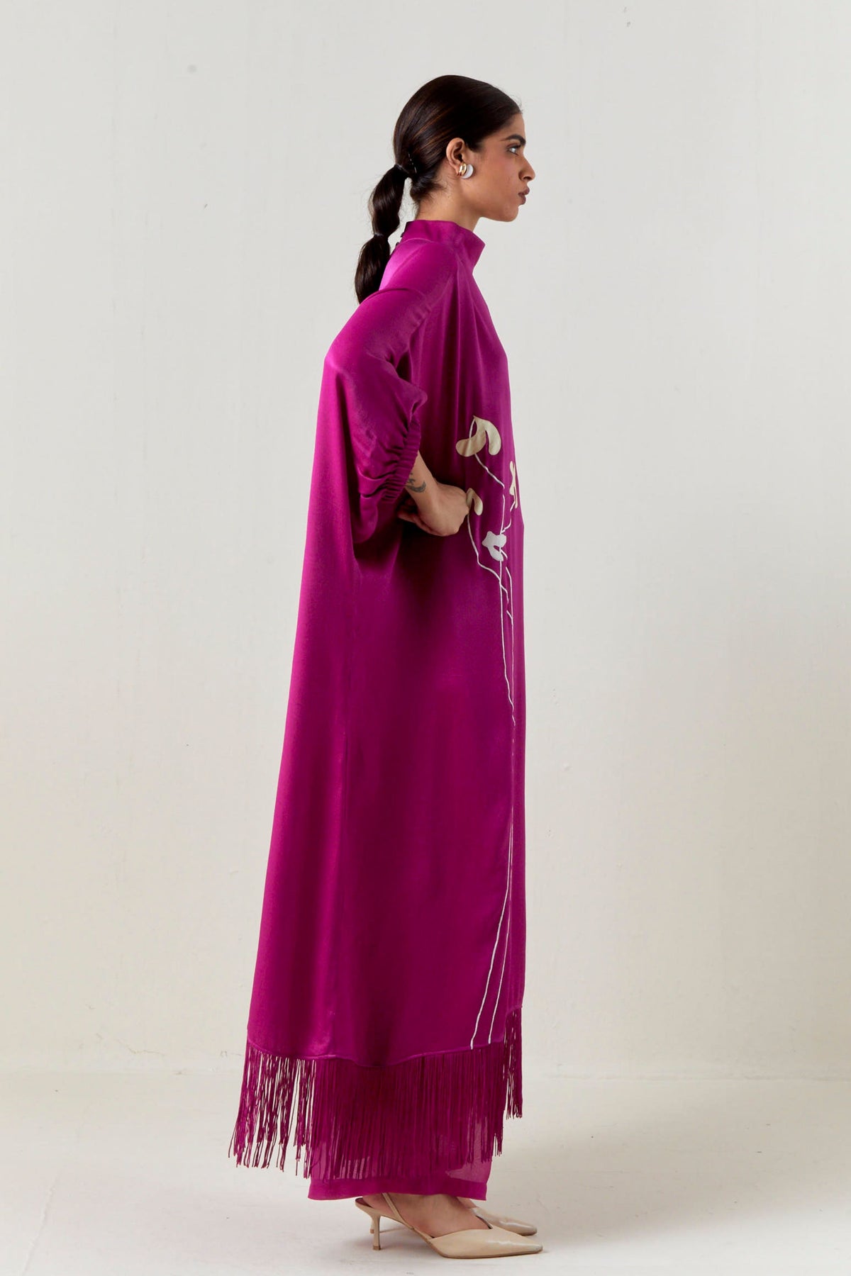 Floral Fringe Kaftan Set
