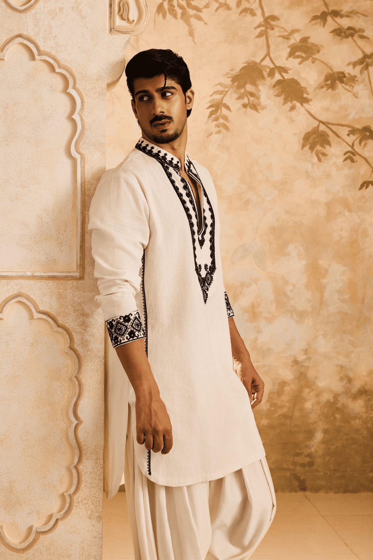 Embroidered White Kurta Patiala Set