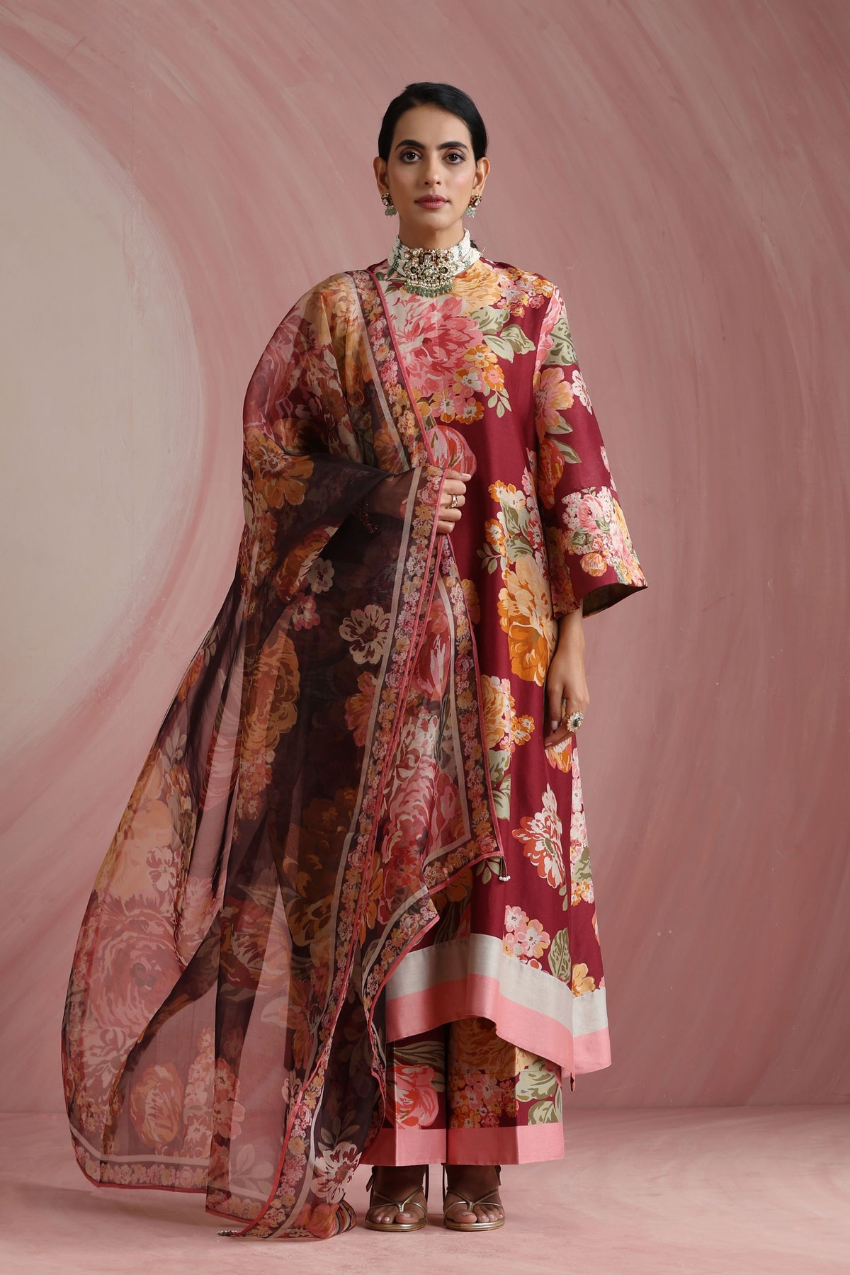 Maroon Kurta Set