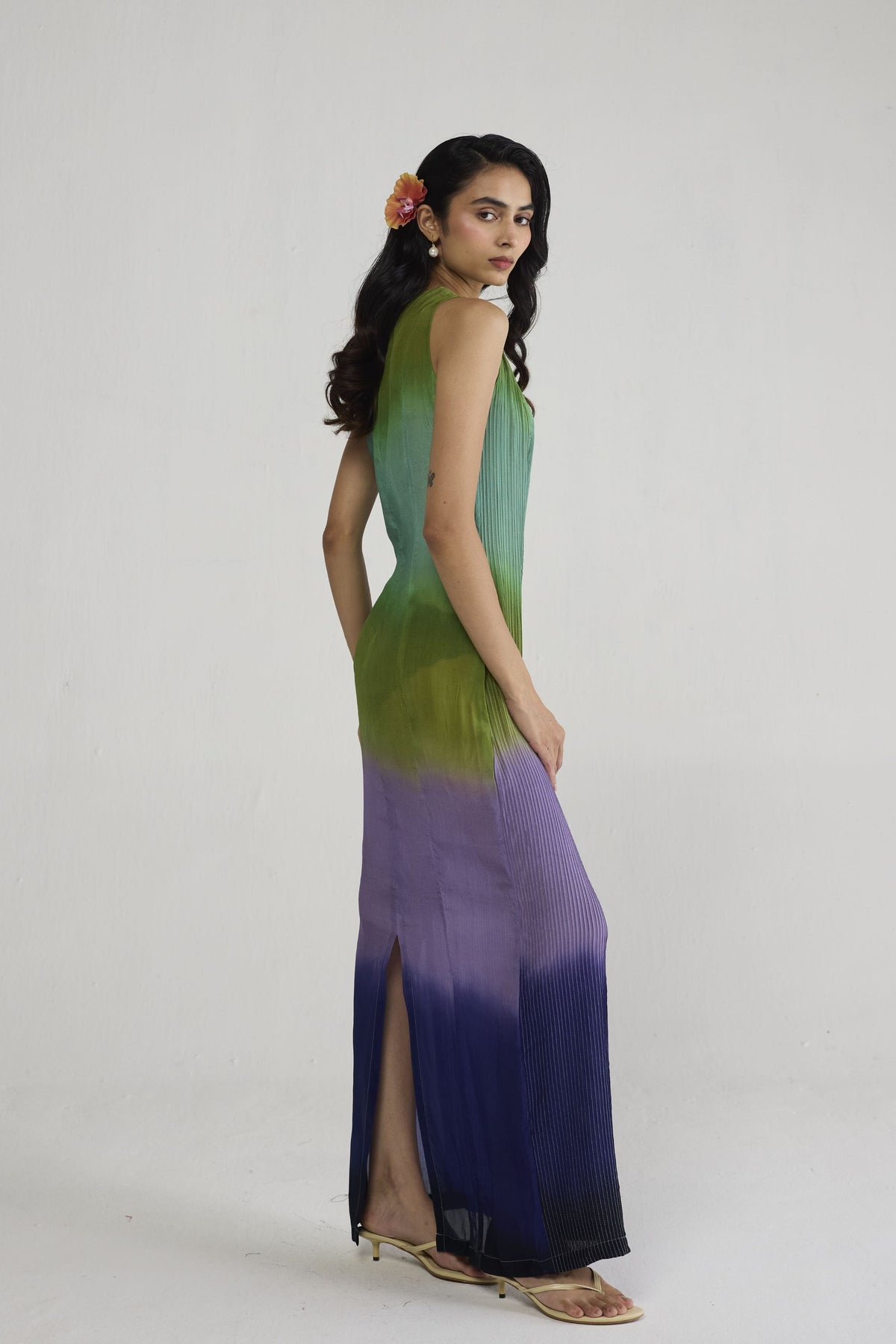 Hana Pintucks Crepe Dress