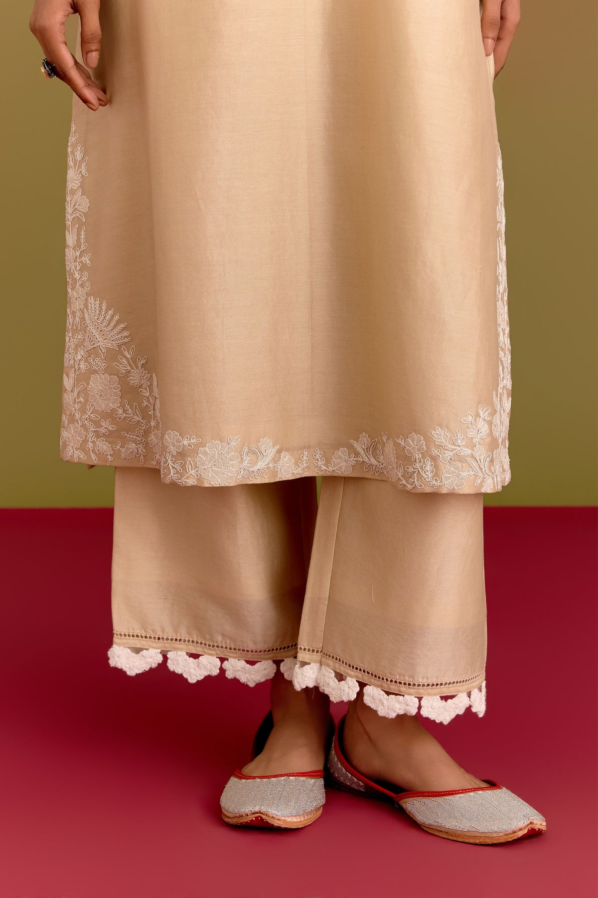 Beige Dori Kurta Set