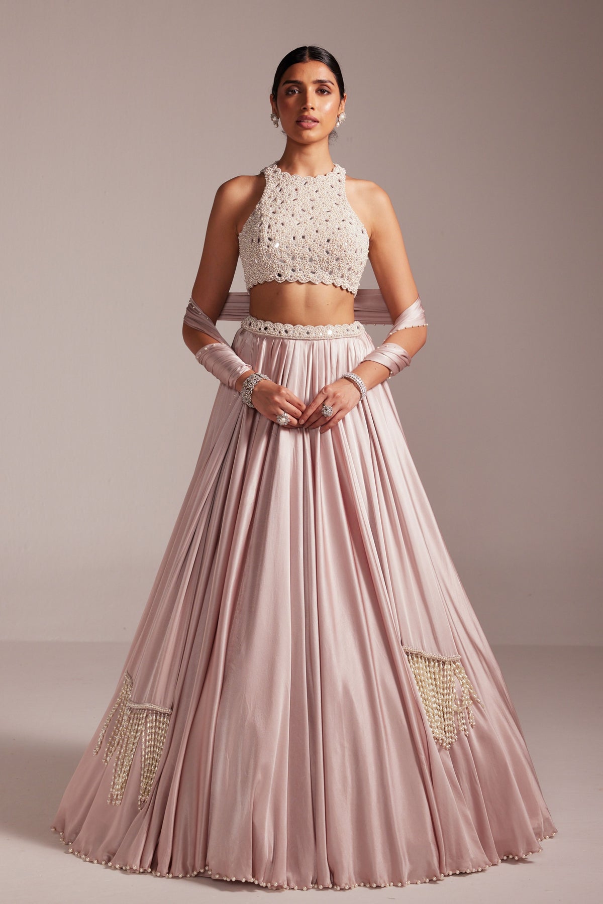 Ash Pink OAS Lehenga Set