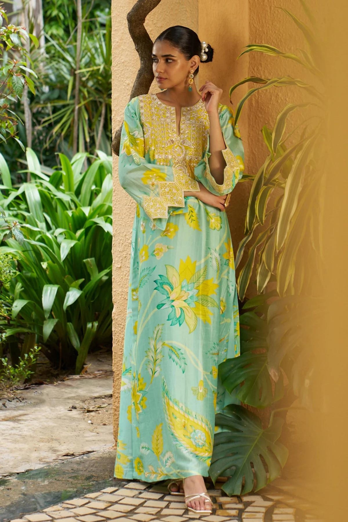 Azure Kaftan Set
