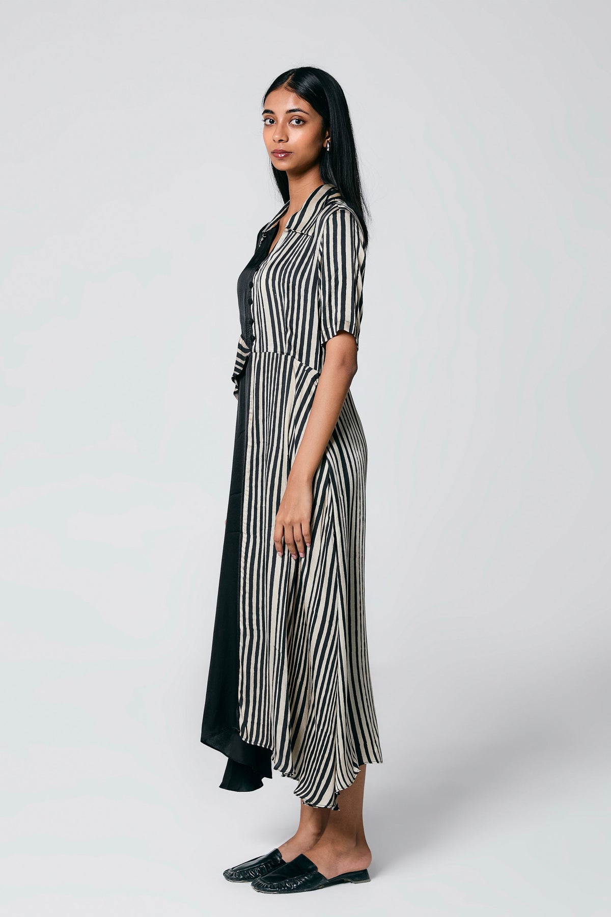 Asymmetric Panel Ajrakh Dress