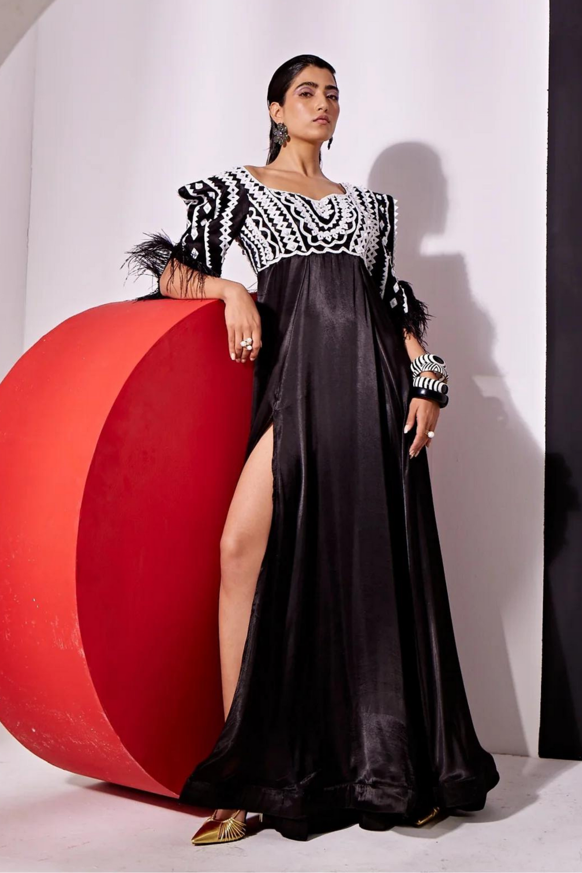 Flowy Silk-satin Gown