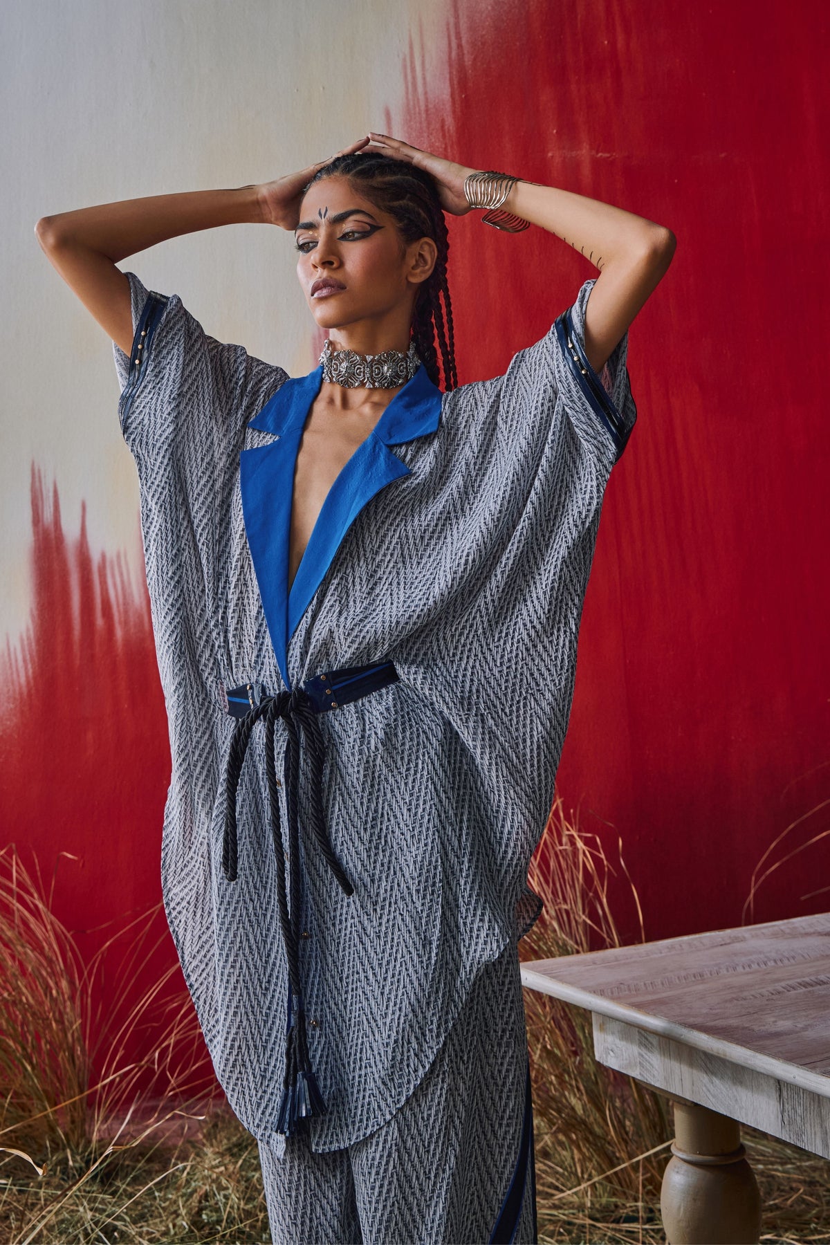 Matted Shawl Collar Cover Up