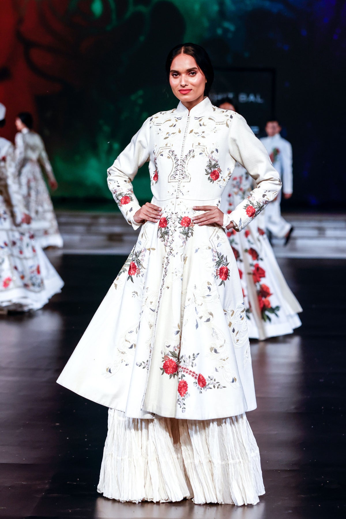 Ivory Matka Silk Long Jacket