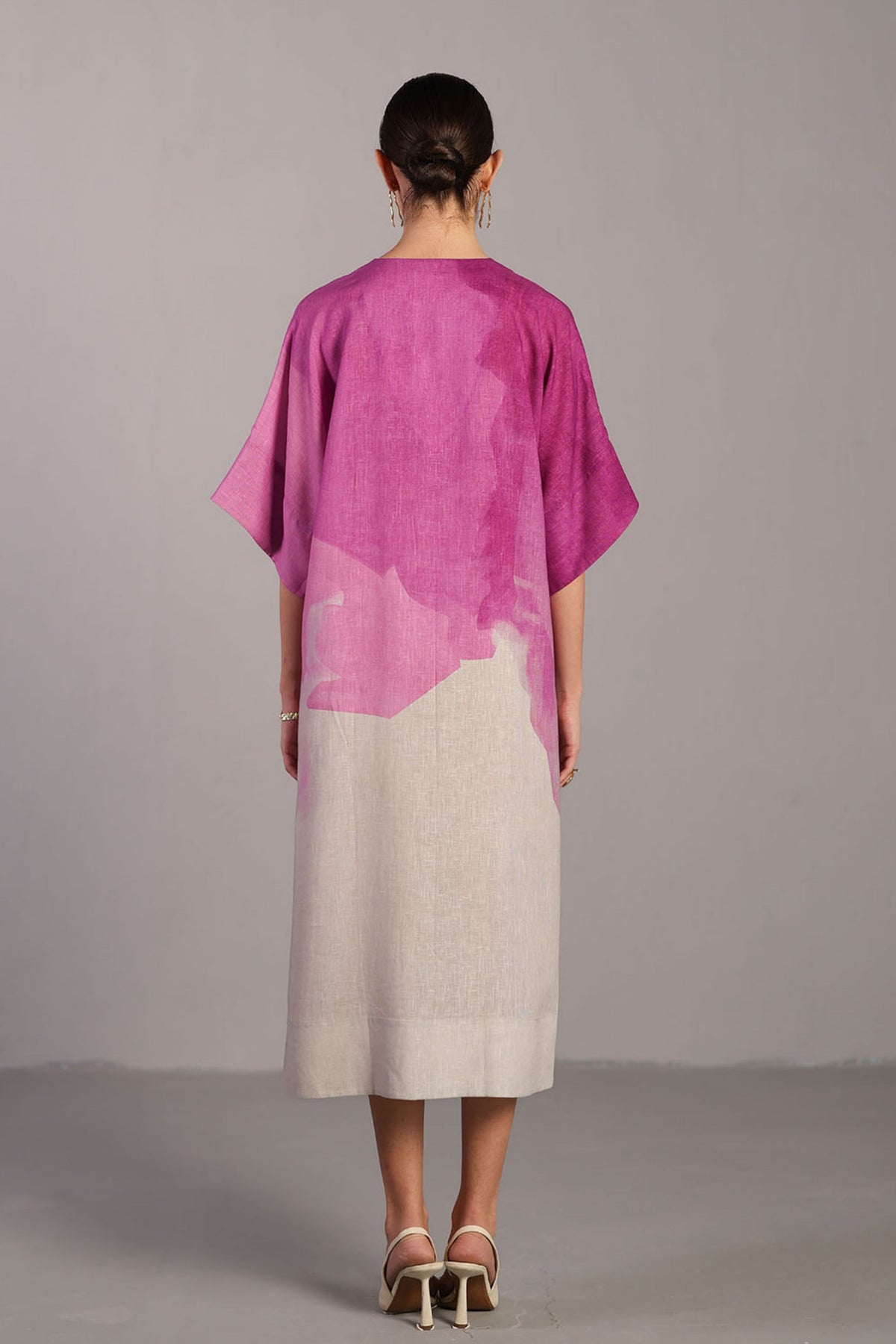 Beetroot &amp; Grey Long Dress
