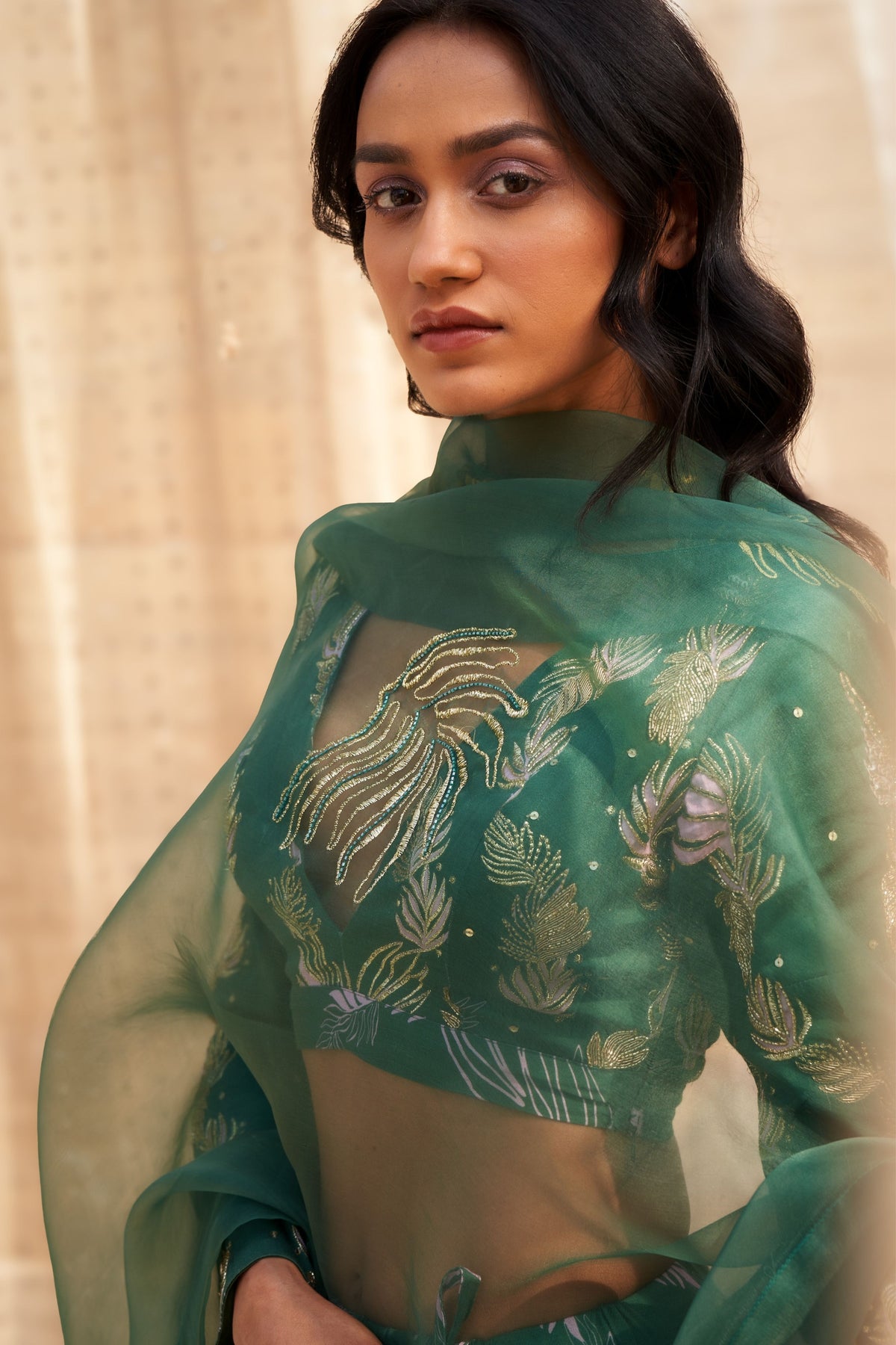 Reveria Printed Embroidered Lehenga Set