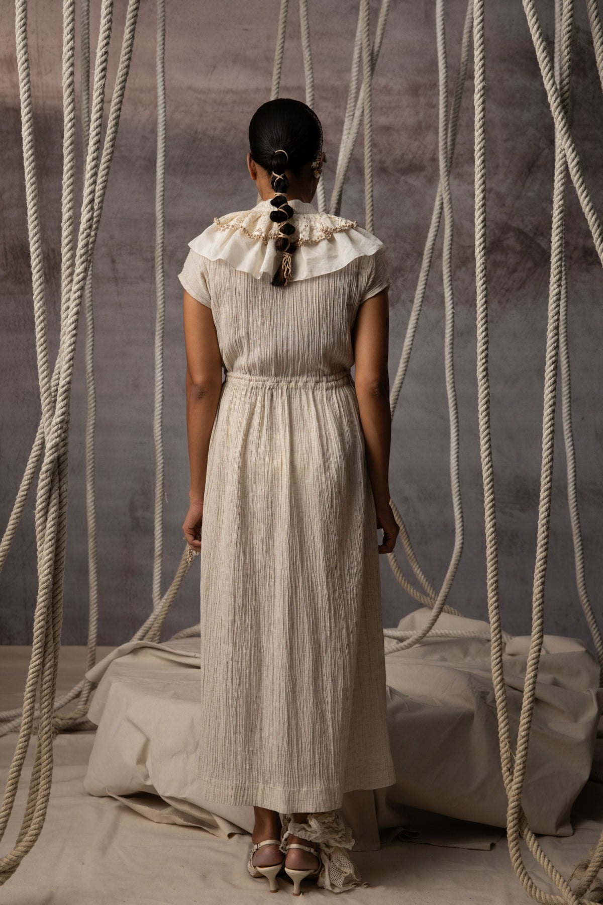 Ivory Flounce  Dress