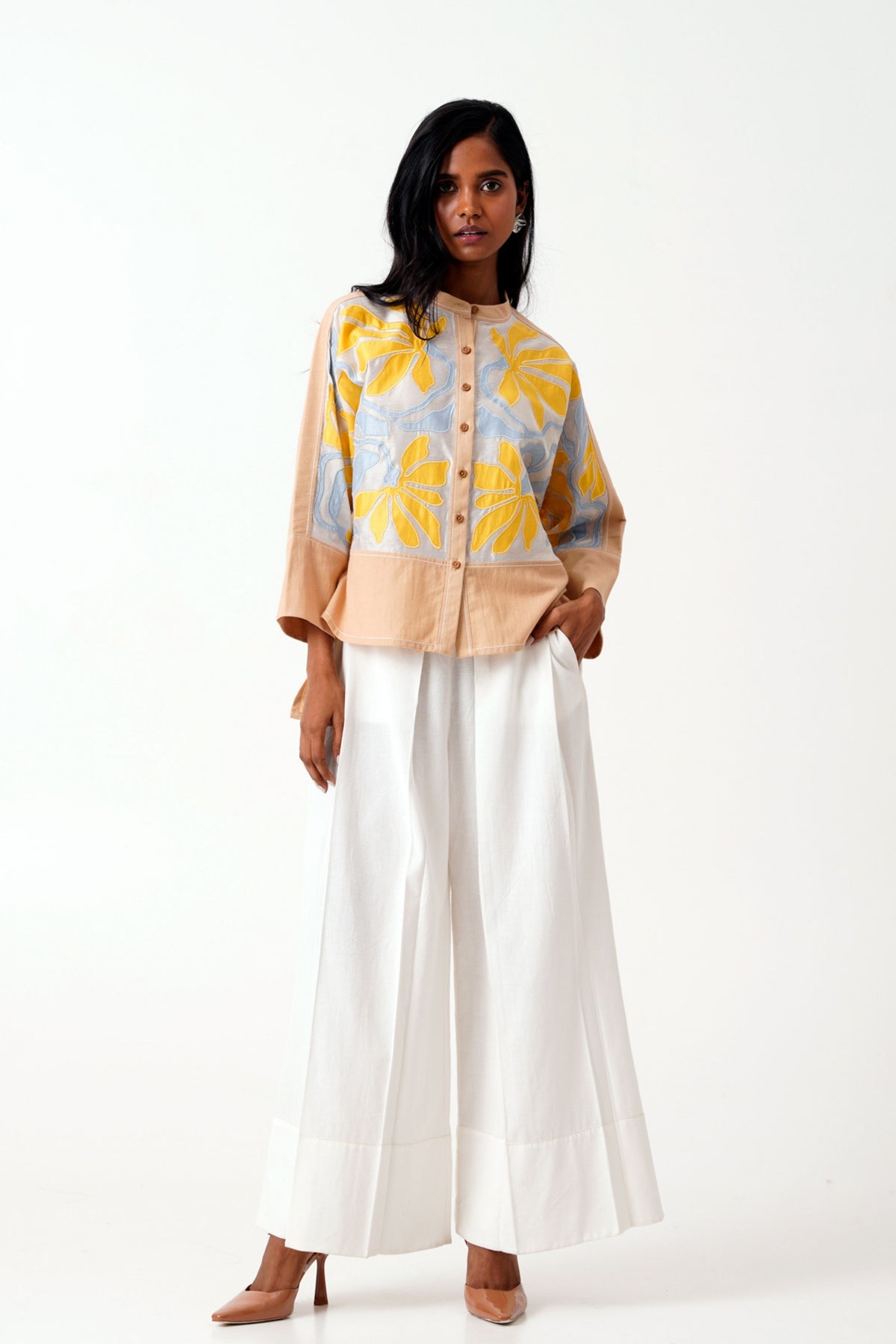 White Pleated Pants