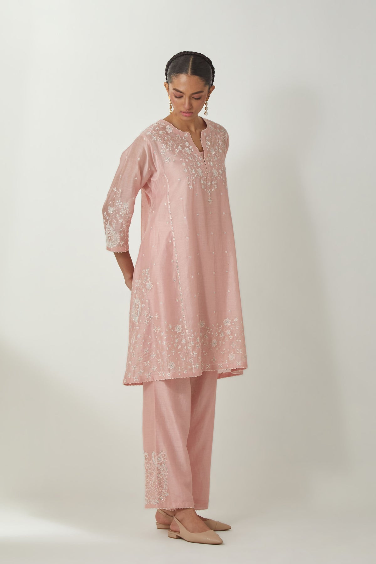 Pink Kalidar Kurta Set