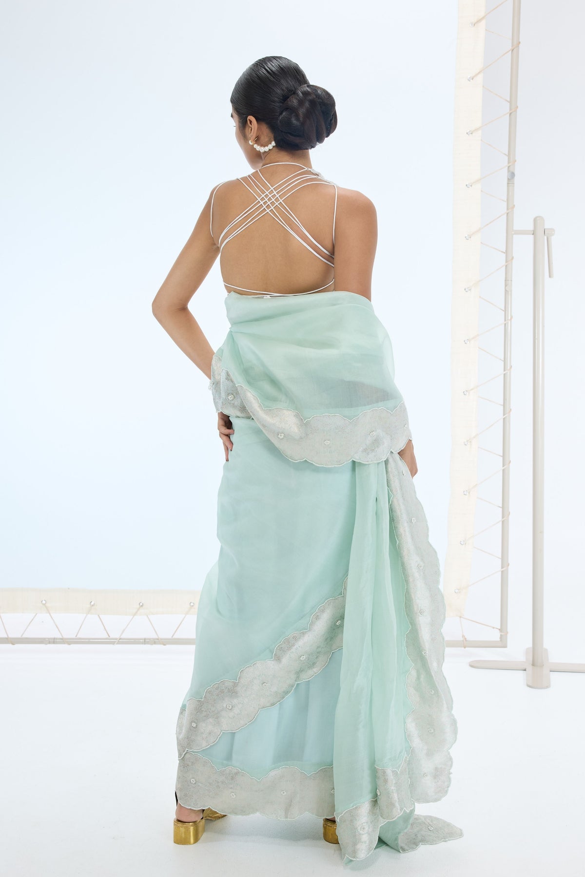 The Jane Saree in Sea Green