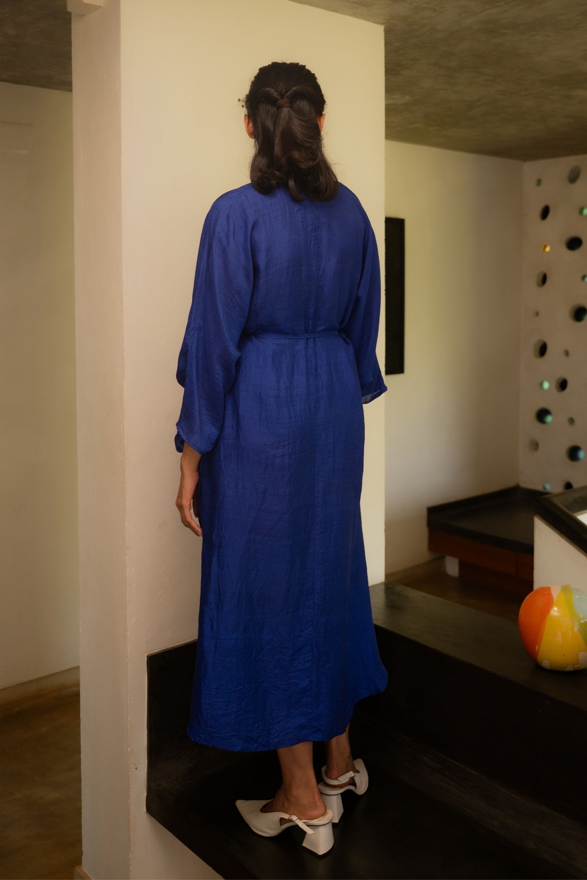 Ink Blue Tie Up Kaftan