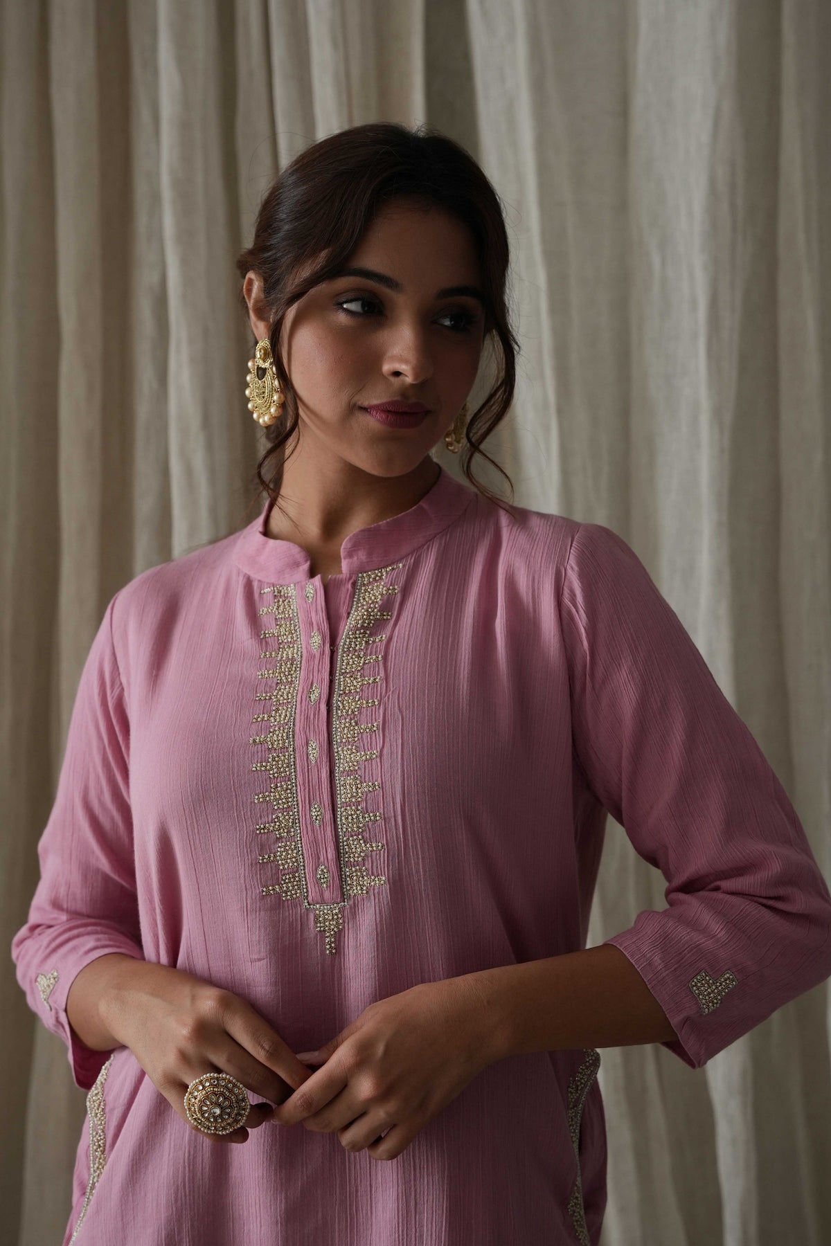 Onion Pink Kurta Set