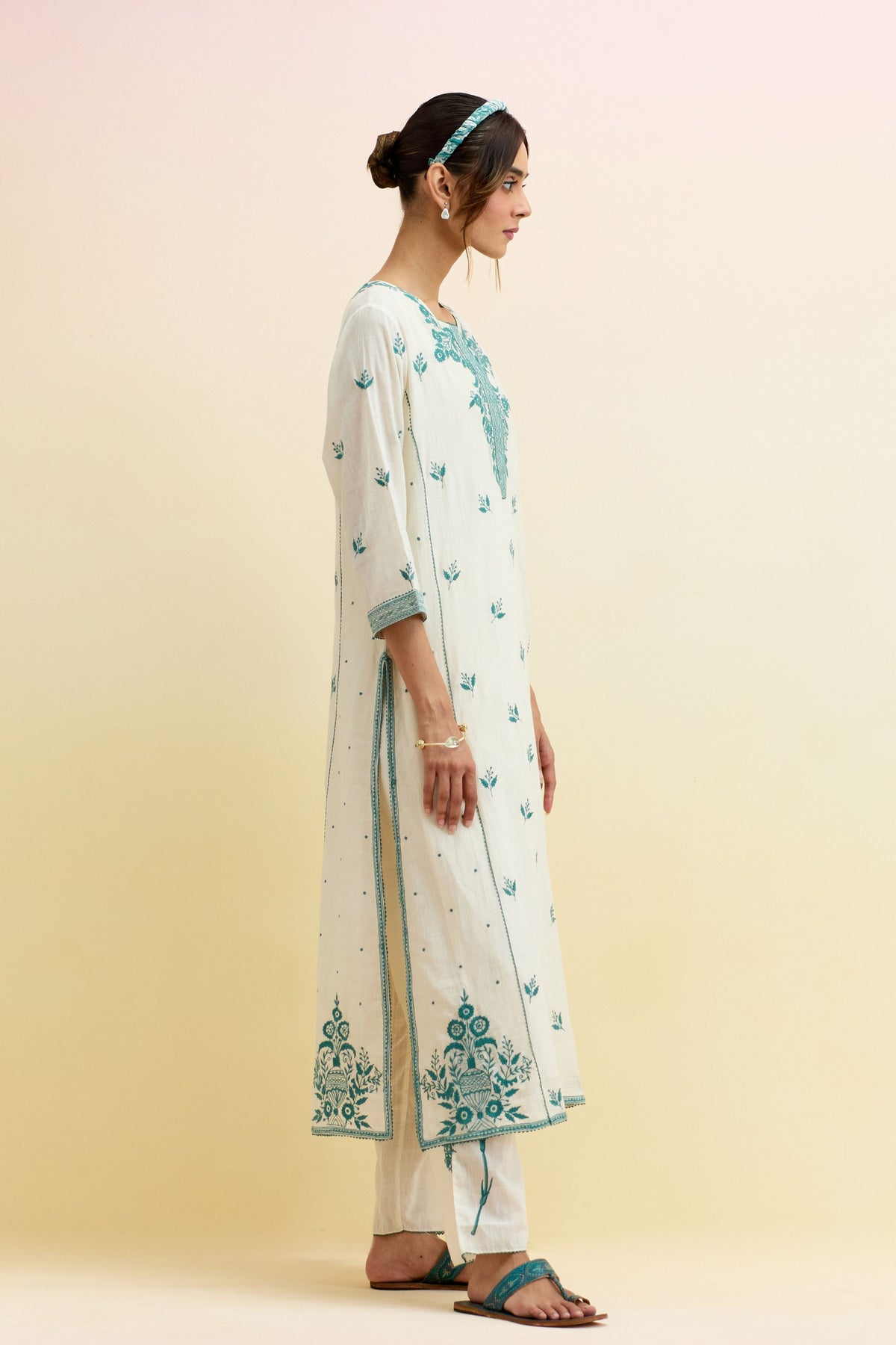 Ivory Kalidar Kurta Set